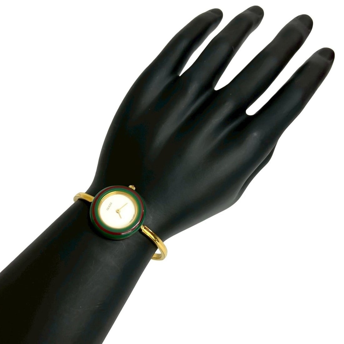 GUCCI Sherry Line GP Plastic Quartz Wristwatch with Change Bezel, Gold, 47016: --- Catalog ---Category: SizeWrist Size: 16.5cm / 6.49''Case Diameter: 25mm / 0.98''Category: DesignType: WristwatchGender: WomenMaterial (Band): Gold platedMaterial (Case): Gold plated, PlasticCatego