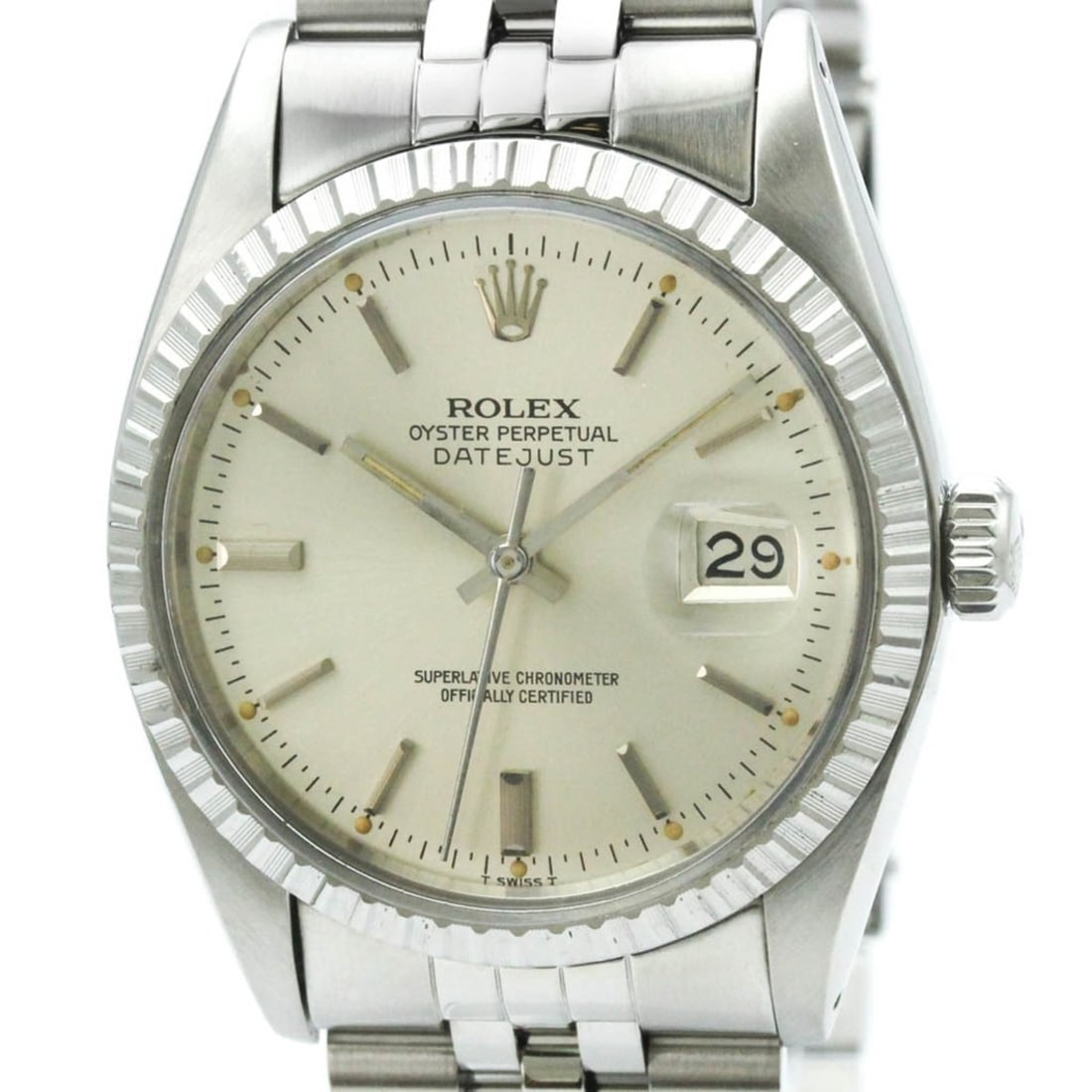 ROLEX Datejust 18K White Gold Steel Automatic Mens Watch 16030 Polished: --- Catalog ---Category: SizeCase Diameter: 36mm / 1.42''Category: DesignType: WristwatchStyle: Dress/FormalGender: MenColor (Dial): SilverMaterial (Band): Stainless steelMaterial (Case): Stainless st