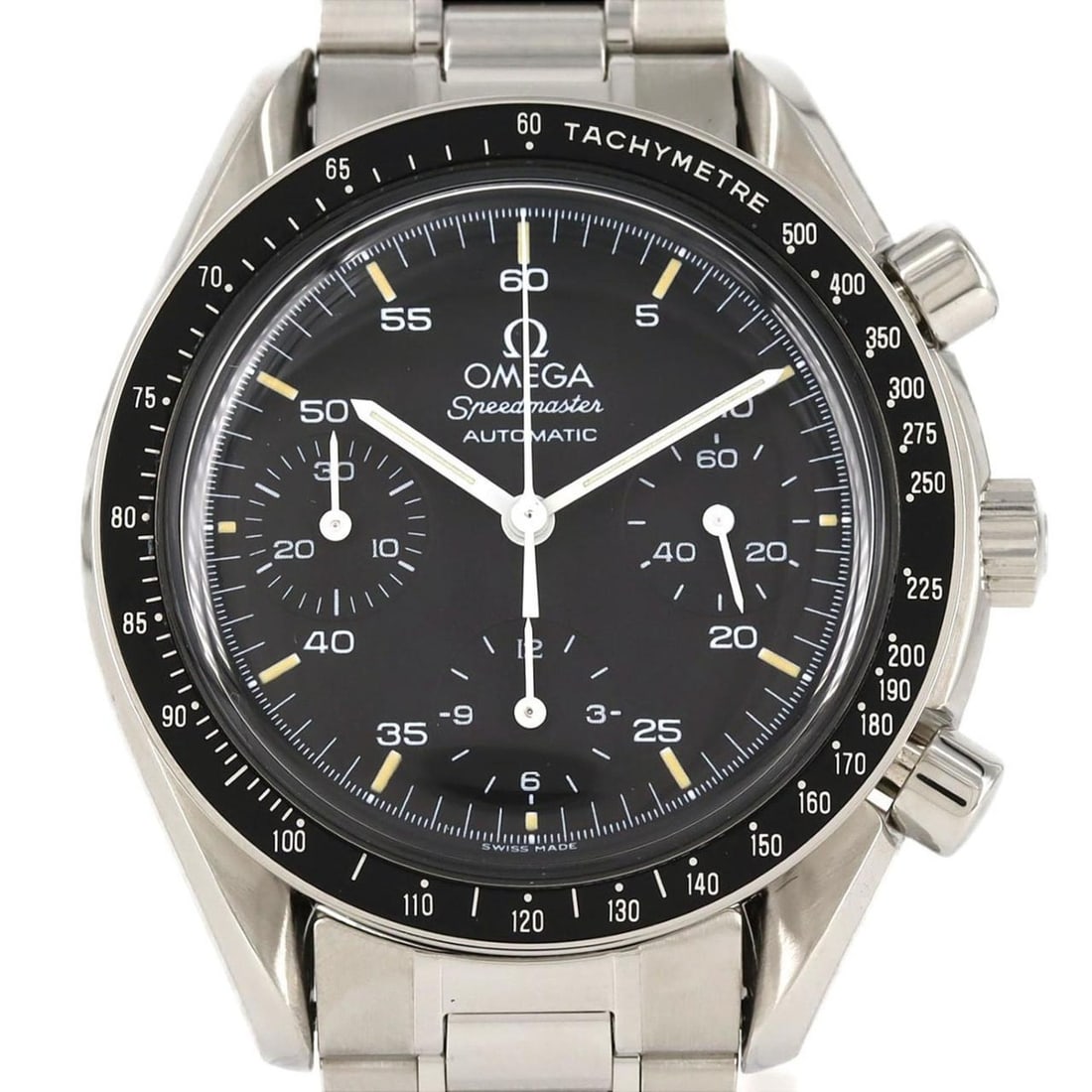 Omega Speedmaster 3510.50 SS Automatic: --- Catalog ---Category: SizeWrist Size: 17cm / 6.69''Case Diameter: 39mm / 1.54''Category: DesignType: WristwatchGender: MenColor (Dial): BlackMaterial (Band): Stainless steelMaterial (Case):