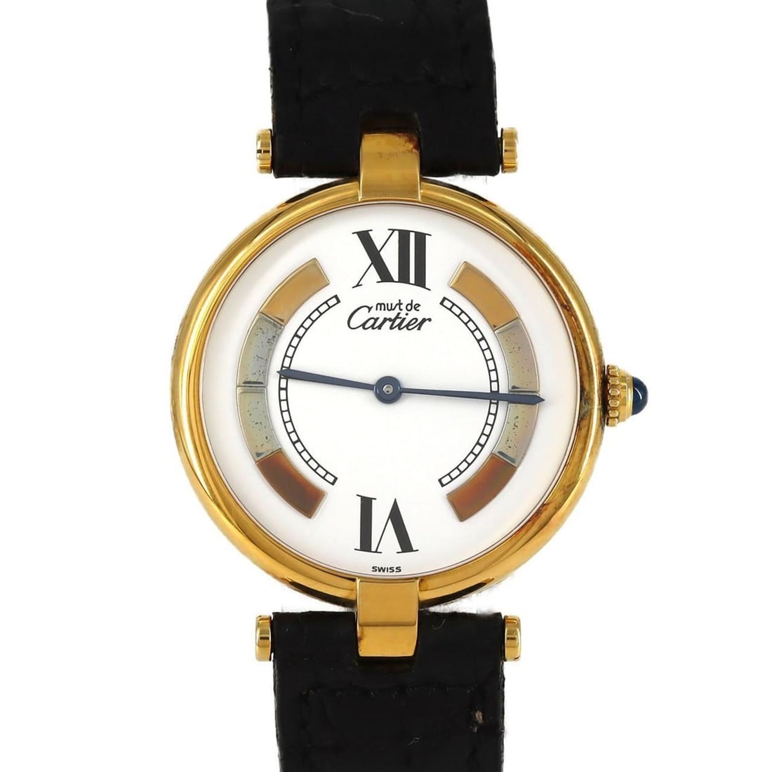 Cartier Must VLC LM GP W1006454 Quartz Watch: --- Catalog ---Category: SizeCase Diameter: 30mm / 1.18''Category: DesignType: WristwatchGender: MenColor (Dial): WhiteMaterial (Case): Gold platedCategory: GeneralMPN: W1006454Brand: CartierCategory: