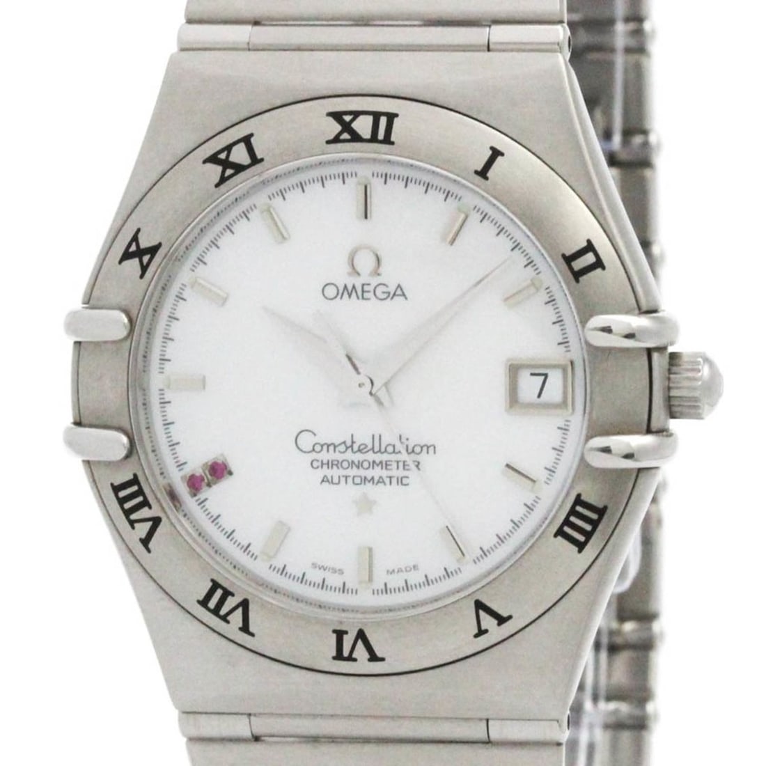 OMEGA Constellation Ruby MOP Dial LTD Edition Watch 1516.76 Polished: --- Catalog ---Category: SizeCase Diameter: 35mm / 1.38''Category: DesignType: WristwatchStyle: Dress/FormalGender: MenColor (Dial): White shellMaterial (Band): Stainless steelMaterial (Case): Stainle