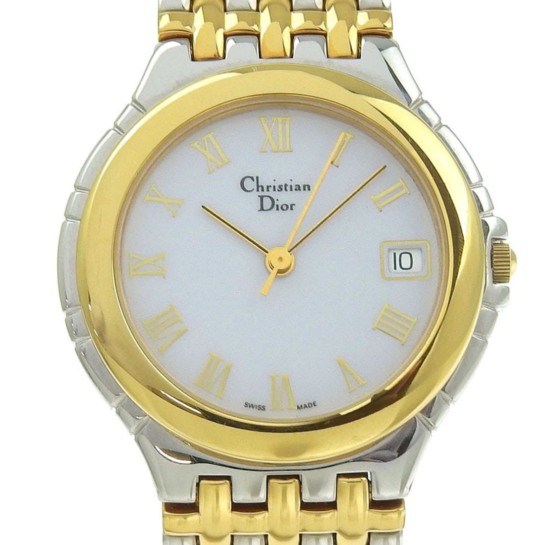 Christian Dior Combination Watch 3023 Stainless Steel x Gold Plated Quartz Analog Display White Dial: --- Catalog ---Category: SizeWrist Size: 17cm / 6.69''Case Diameter: 33mm / 1.3''Category: DesignType: WristwatchGender: BoysColor (Dial): WhiteMaterial (Band): Gold plated, Stainless steelMaterial (C