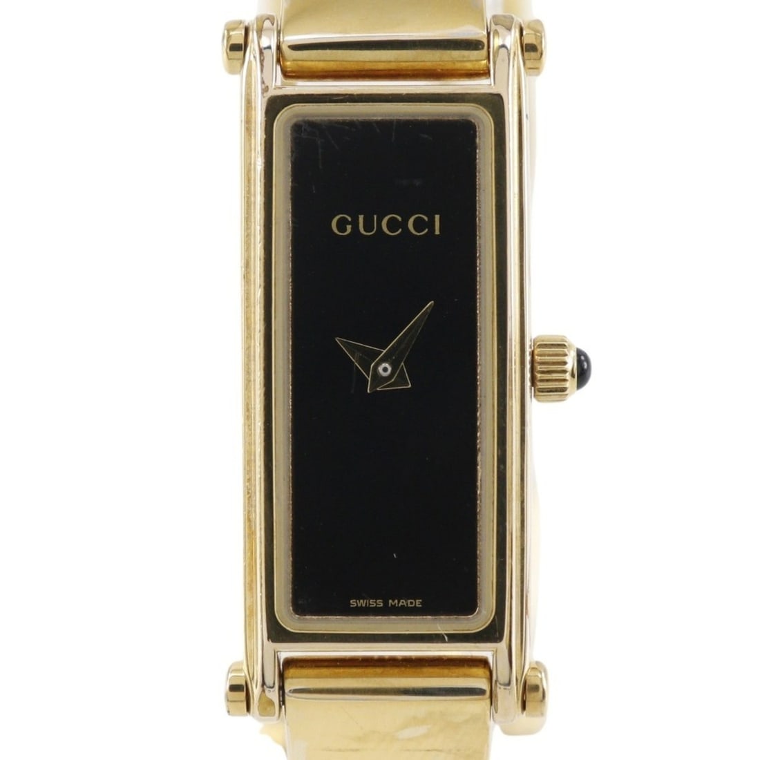 Gucci GUCCI Watch 1500L Gold Plated Quartz Analog Display Black Dial Women's (1 of 12)