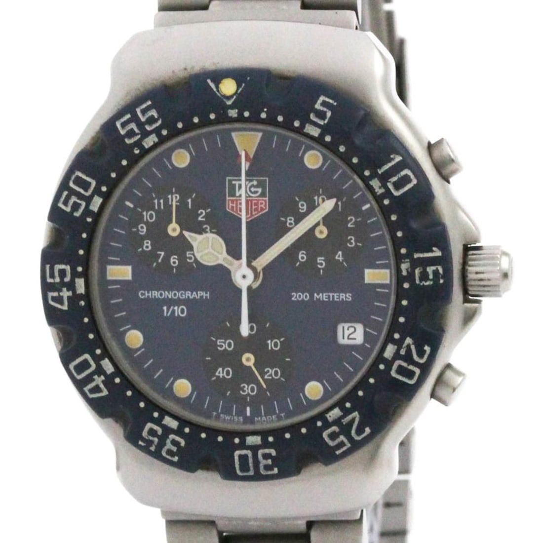 TAG HEUER 2000 Formula 1 Chronograph Steel Quartz Mens Watch CA1210: --- Catalog ---Category: SizeCase Diameter: 38mm / 1.5''Category: DesignType: WristwatchStyle: SportGender: MenColor (Dial): BlueMaterial (Band): Stainless steelMaterial (Case): Stainless steelCategor