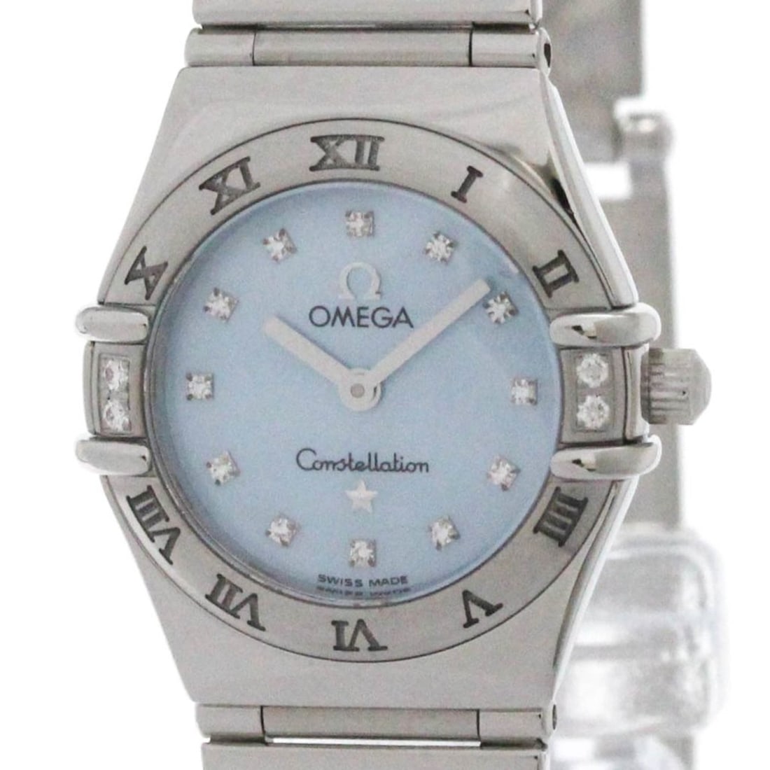 OMEGA Constellation My Choice Diamond Blue MOP Watch 1566.86 Polished: --- Catalog ---Category: SizeCase Diameter: 22mm / 0.87''Category: DesignType: WristwatchStyle: Dress/FormalGender: WomenColor (Dial): Blue shellMaterial (Band): Stainless steelMaterial (Case): Stainl