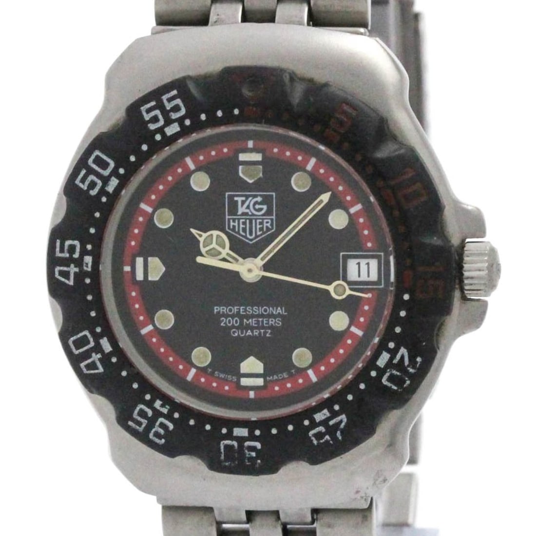 TAG HEUER Formula 1 Stainless Steel Rubber Quartz Mens Watch 374.513: --- Catalog ---Category: SizeCase Diameter: 35mm / 1.38''Category: DesignType: WristwatchStyle: SportGender: MenColor (Dial): BlackMaterial (Band): Stainless steelMaterial (Case): Stainless steelCateg