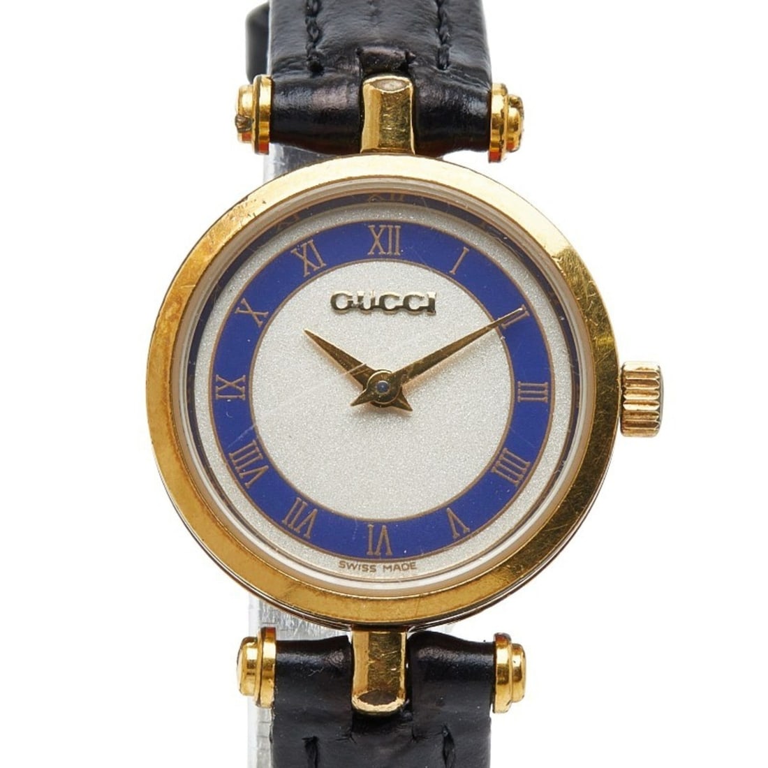 Gucci Sherry Line Watch, Aftermarket Strap, Quartz Movement, Silver Dial, Plated, Women's, GUCCI: --- Catalog ---Category: SizeWrist Size: 16cm / 6.29''Case Diameter: 21.4mm / 0.84''Category: DesignType: WristwatchGender: WomenDisplay: AnalogColor (Dial): SilverMaterial (Case): Gold platedCategory