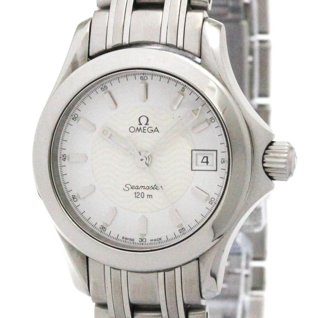 OMEGA Seamaster 120M Steel Quartz Ladies Watch 2581.21 Polished: --- Catalog ---Category: SizeCase Diameter: 26mm / 1.02''Category: DesignType: WristwatchStyle: SportGender: WomenColor (Dial): WhiteMaterial (Band): Stainless steelMaterial (Case): Stainless steelCat