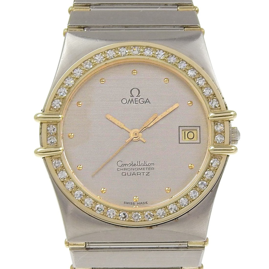 OMEGA Constellation Men's Watch, Stainless Steel with Diamonds, Quartz Movement, Analog Display,: --- Catalog ---Category: SizeWeight: 73.8g / 2.6oz.Band Width: 17.5mm / 0.69''Wrist Size: 17.5cm / 6.88''Case Diameter: 32.5mm / 1.28''Case Thickness: 5mm / 0.2''Category: DesignType: WristwatchGender