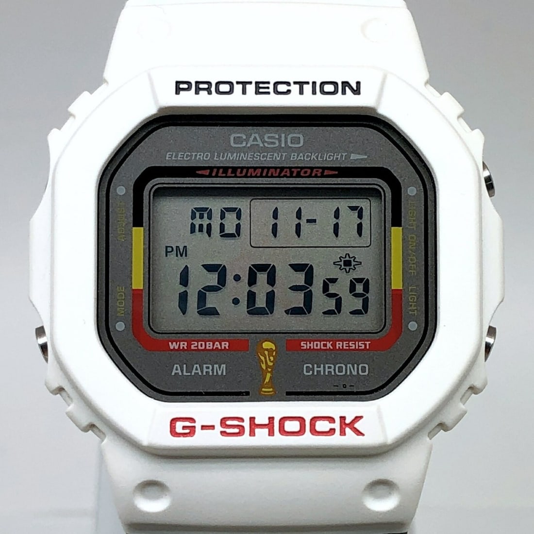 G-SHOCK CASIO Watch DW-5600WC-1 FIFA World Cup 2006 Germany Official Licensed Collaboration Model: --- Catalog ---Category: Category: DesignType: WristwatchColor: Black, WhiteGender: MenDisplay: DigitalCategory: GeneralLine: G-ShockBrand: CasioModel: dw-5600wc-1--- Item List ---Section: ConditionRa