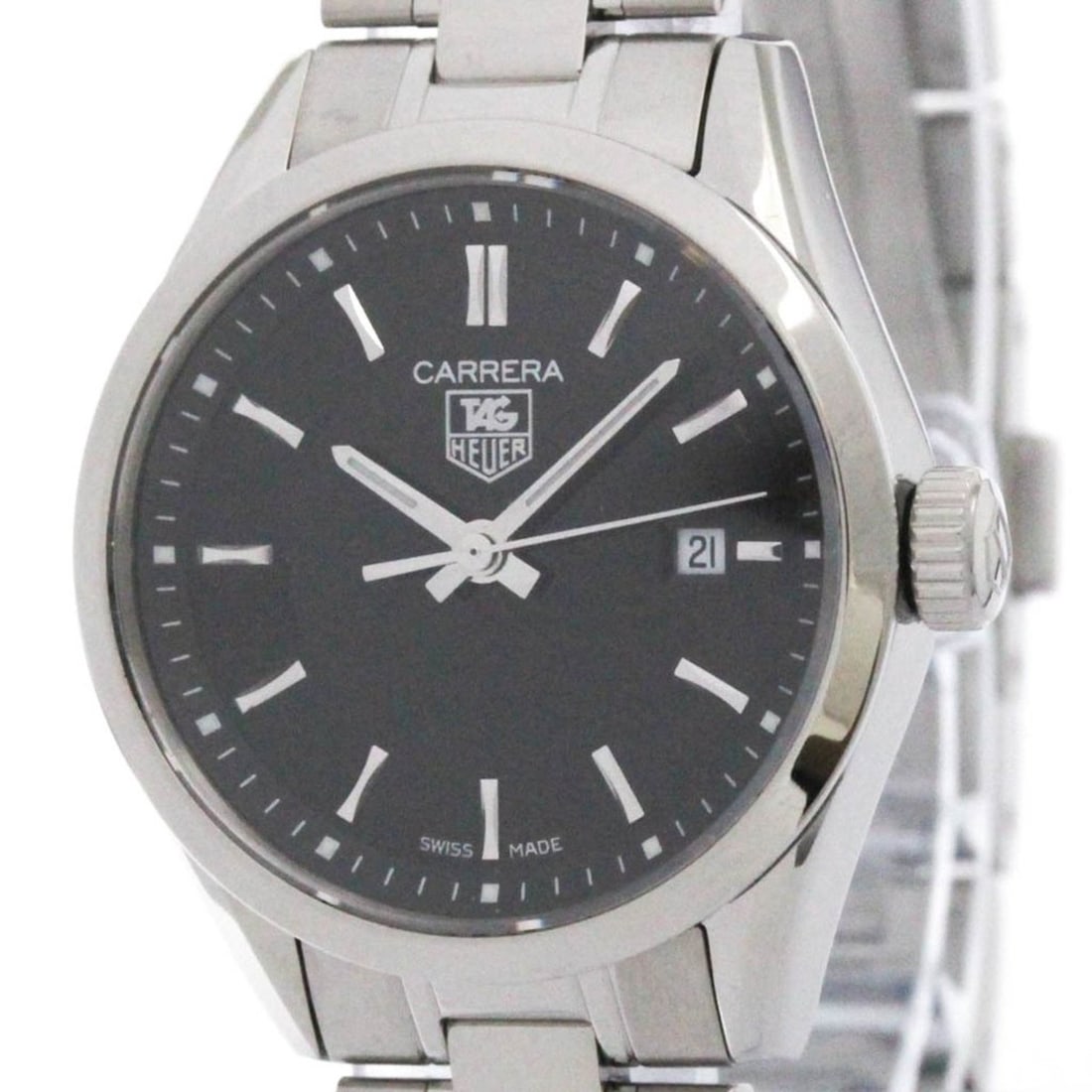 TAG HEUER Carrera Stainless Steel Quartz Ladies Watch WV1414 Polished: --- Catalog ---Category: SizeCase Diameter: 27mm / 1.06''Category: DesignType: WristwatchStyle: Dress/FormalGender: WomenColor (Dial): BlackMaterial (Band): Stainless steelMaterial (Case): Stainless s