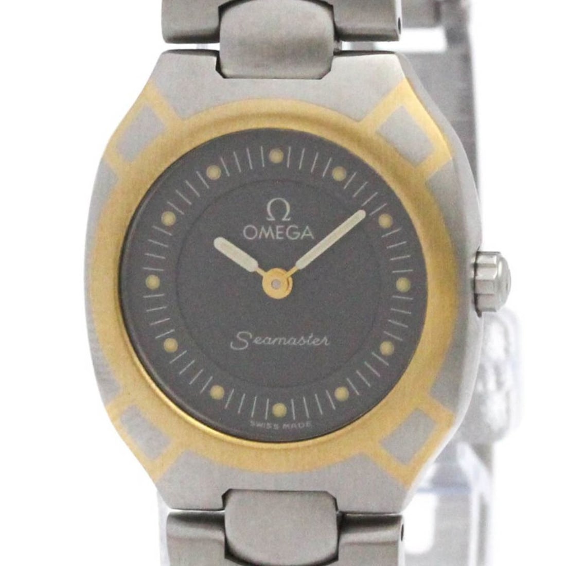 OMEGA Seamaster Polaris 18K Gold Steel Ladies Watch 795.1022 Polished: --- Catalog ---Category: SizeCase Diameter: 22mm / 0.87''Category: DesignType: WristwatchStyle: Dress/FormalGender: WomenColor (Dial): GrayMaterial (Band): Stainless steelMaterial (Case): Stainless st