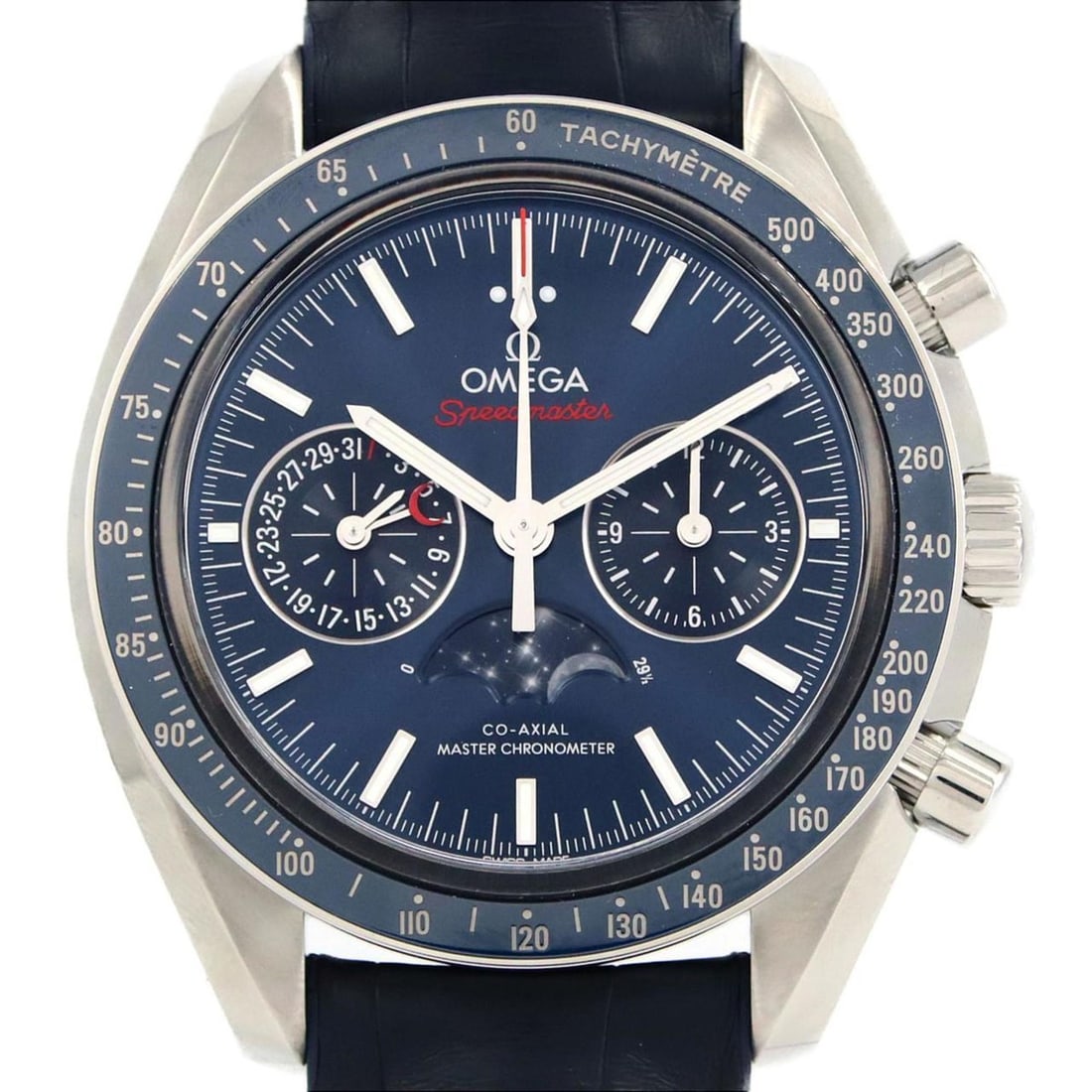Omega Speedmaster Moonphase 304.33.44.52.03.001 Stainless Steel Automatic Watch: --- Catalog ---Category: SizeCase Diameter: 44mm / 1.73''Category: DesignType: WristwatchGender: MenColor (Band): BlueColor (Dial): BlueMaterial (Case): Stainless steelCategory: GeneralBrand: OmegaCat