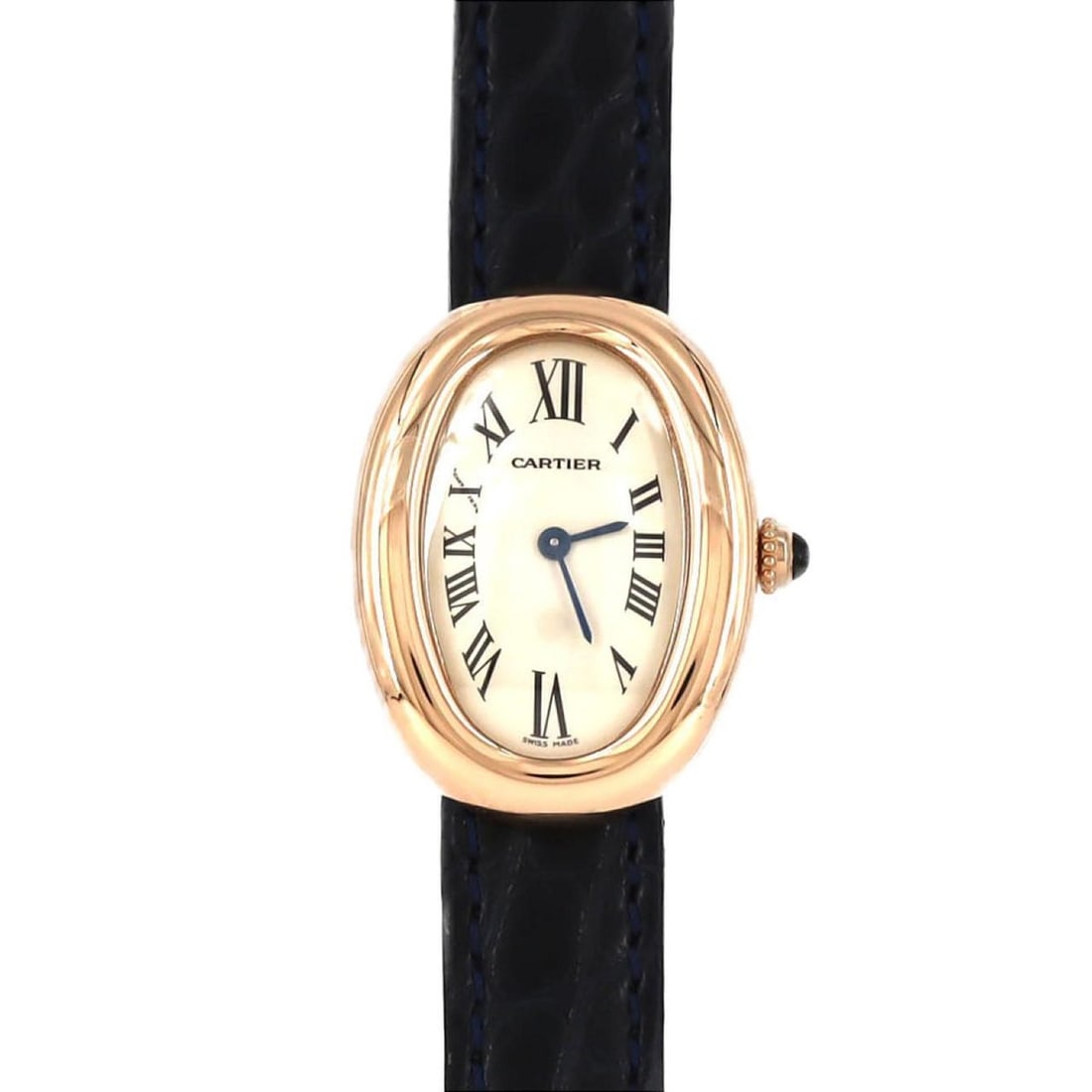 Cartier Baignoire PG W1544956 PG/RG Quartz Watch: --- Catalog ---Category: SizeCase Diameter: 22.5mm / 0.89''Category: DesignType: WristwatchGender: WomenColor (Band): BlueColor (Dial): SilverMaterial (Case): Pink gold, Rose goldCategory: GeneralBran