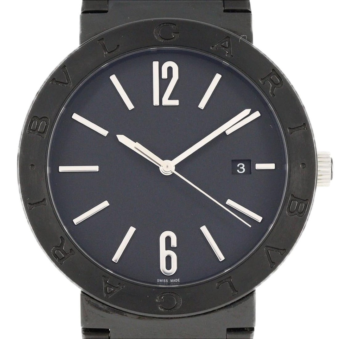 Bvlgari DLC BB41S 103540 Stainless Steel Automatic Watch: --- Catalog ---Category: SizeWrist Size: 20cm / 7.87''Case Diameter: 41mm / 1.61''Category: DesignType: WristwatchGender: MenColor (Dial): BlackMaterial (Band): Stainless steelMaterial (Case): Stainle