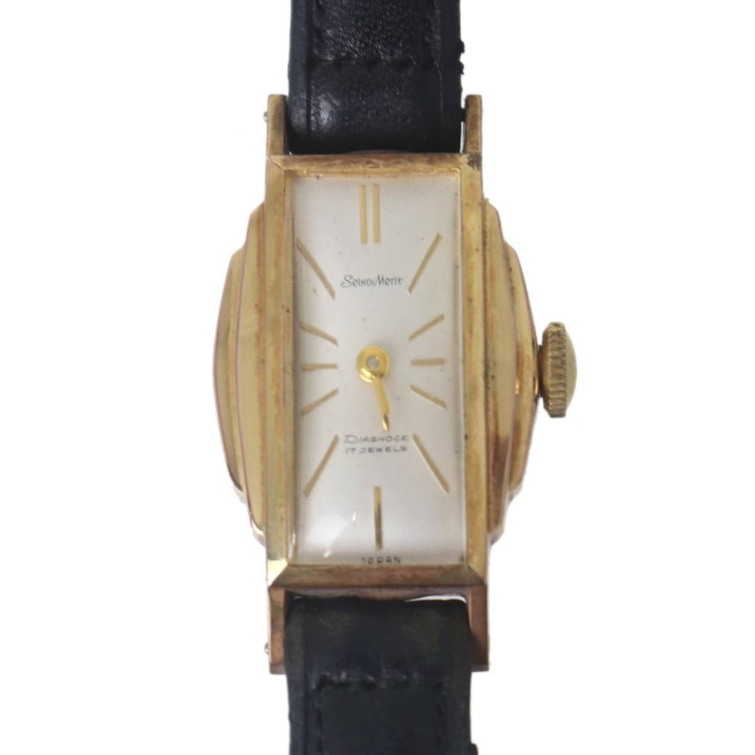 SEIKO Merit Women's Hand-Wound DiaShock 17 Jewels Watch, Gold and Black, 5257, Fits wrists from 14cm: --- Catalog ---Category: SizeWrist Size: 14cm - 17.5cm / 5.51'' - 6.88''Case Diameter: 16mm / 0.63''Category: DesignType: WristwatchGender: WomenCategory: GeneralMPN: 5257Brand: SeikoCategory: Movemen