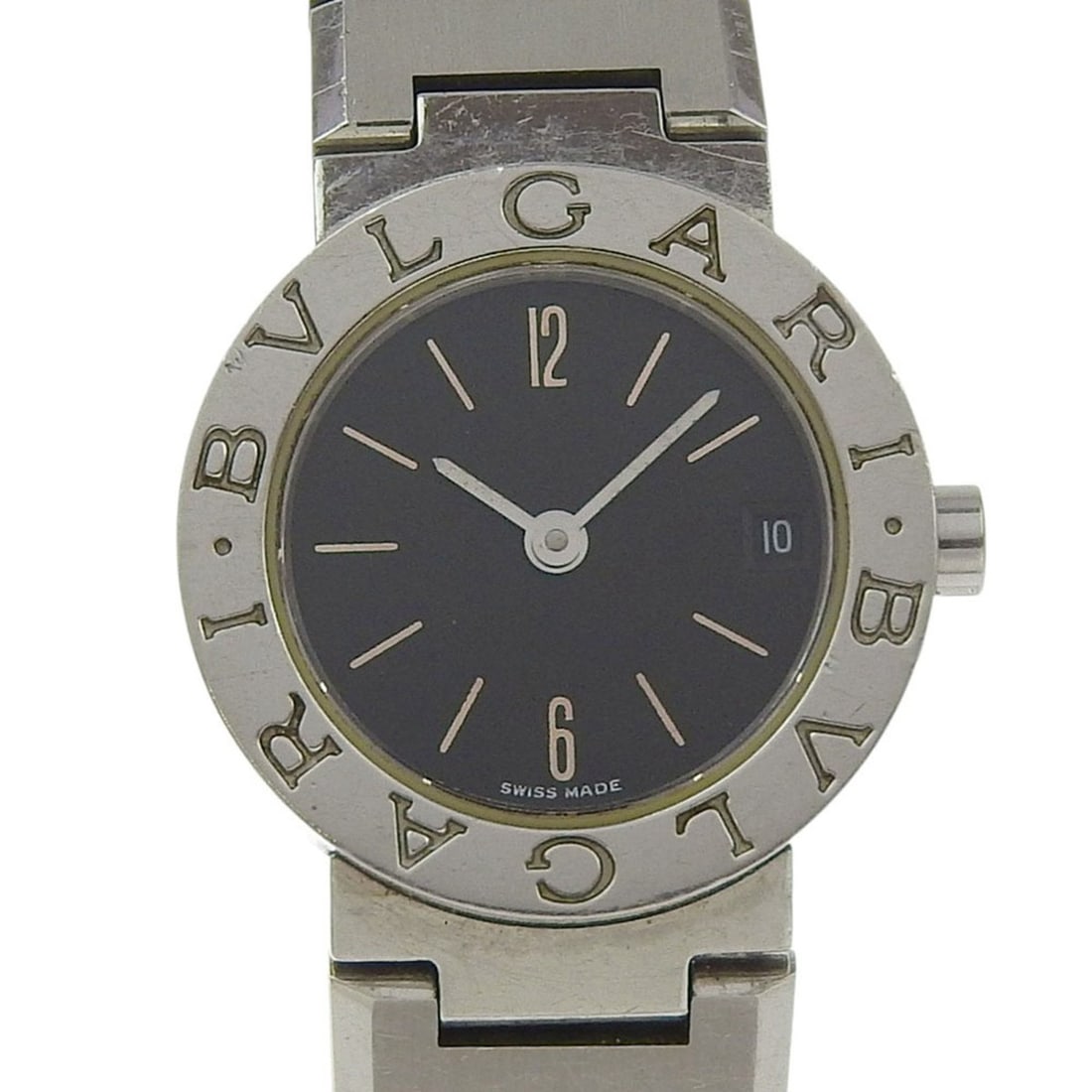 BVLGARI Wristwatch BB23SS Stainless Steel Quartz Analog Display Black Dial Women's: --- Catalog ---Category: SizeWrist Size: 15cm / 5.9''Case Diameter: 29mm / 1.14''Category: DesignType: WristwatchGender: WomenDisplay: AnalogColor (Dial): BlackMaterial (Band): Stainless steelMaterial
