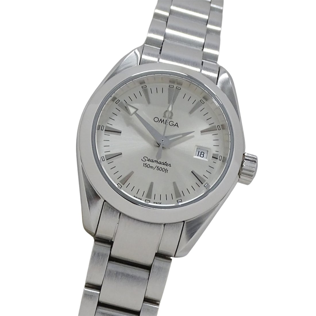 OMEGA Seamaster Aqua Terra 2577.30 Women's Watch with Date Display, 150m Quartz Movement, Stainless: --- Catalog ---Category: SizeWrist Size: 18cm / 7.08''Case Diameter: 29mm / 1.14''Category: DesignType: WristwatchGender: WomenColor (Dial): SilverMaterial (Band): Stainless steelMaterial (Case): Stai