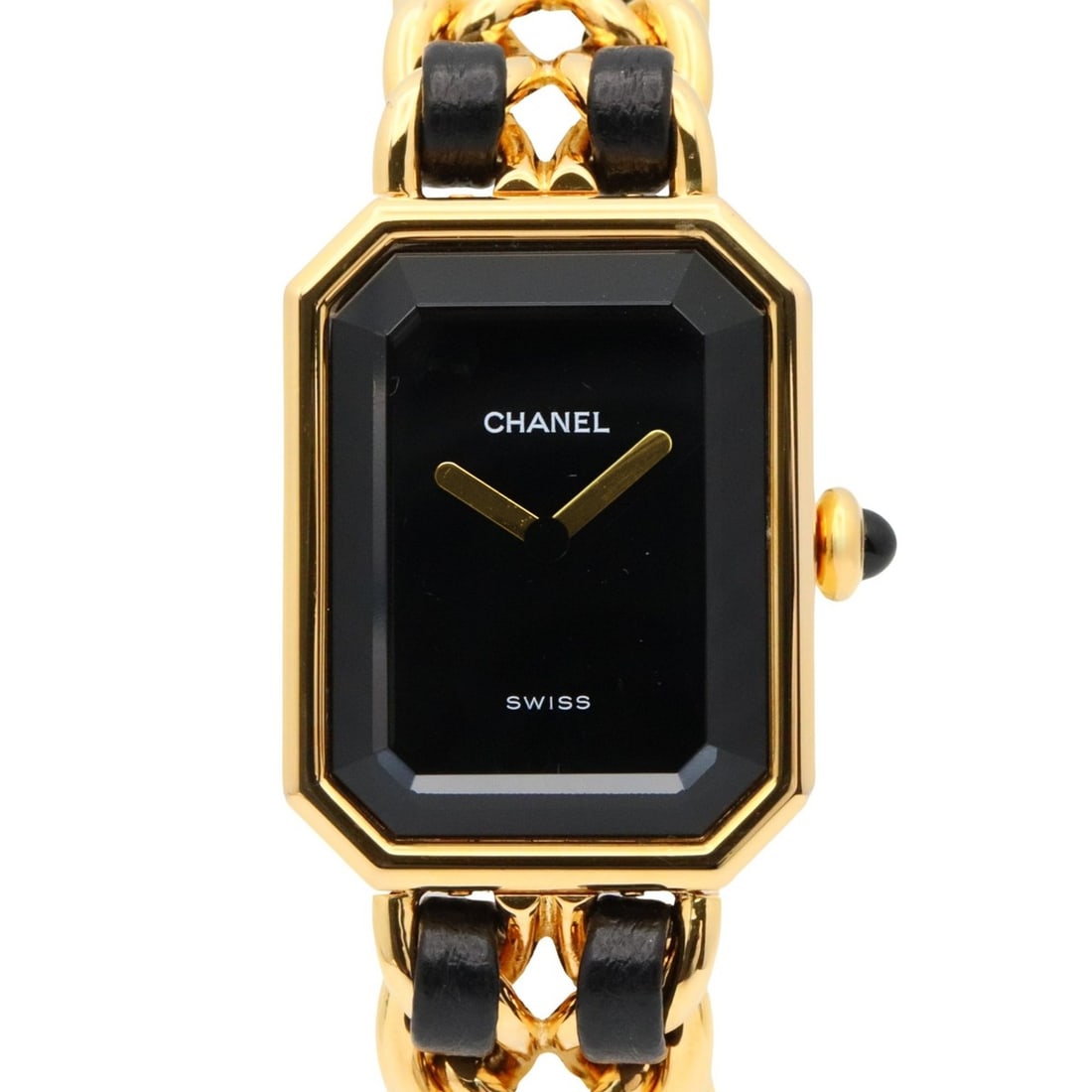 CHANEL Premiere S Watch, GP (Gold Plated), Leather, Women's, Black, H0001: --- Catalog ---Category: SizeWrist Size: 13.5cm / 5.31''Case Diameter: 20mm / 0.79''Category: DesignType: WristwatchGender: WomenColor (Dial): BlackMaterial (Band): Gold plated, LeatherMaterial (Case)