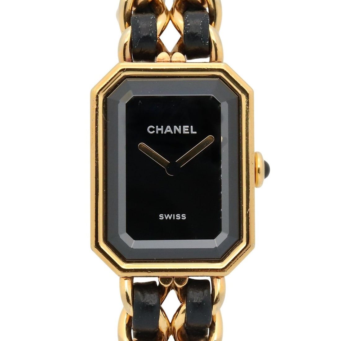 CHANEL Premiere Original Edition Watch, GP (Gold Plated), Leather, Women's, Black, H6951: --- Catalog ---Category: SizeWrist Size: 16cm / 6.29''Case Diameter: 20mm / 0.79''Category: DesignType: WristwatchGender: WomenColor (Dial): BlackMaterial (Band): LeatherMaterial (Case): Gold platedCa
