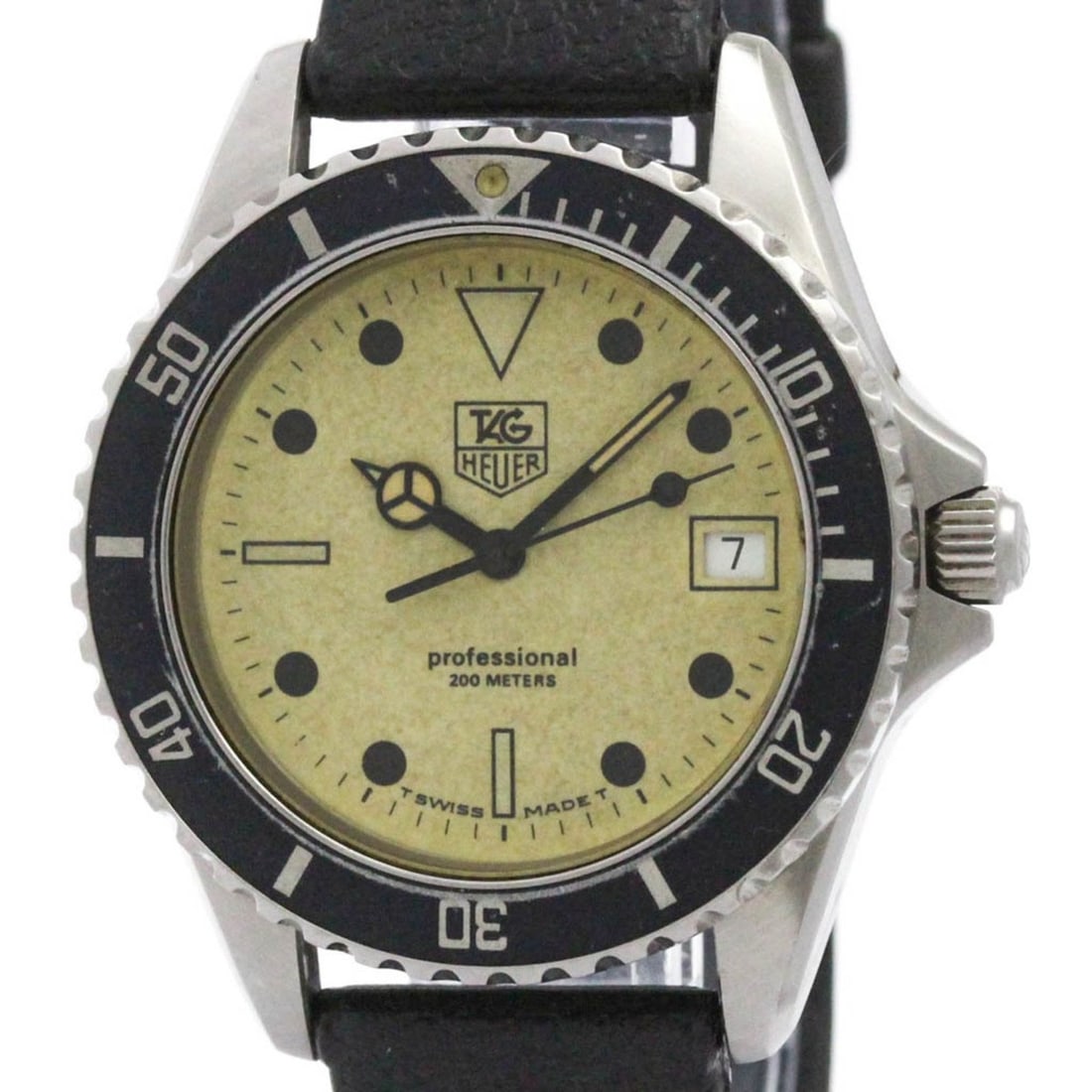 TAG HEUER Professional 1000 Steel Quartz Mens Watch 980.113 Vintage: --- Catalog ---Category: SizeCase Diameter: 37mm / 1.46''Category: DesignType: WristwatchStyle: SportGender: MenColor (Dial): YellowMaterial (Band): RubberMaterial (Case): Stainless steelCategory: Gen