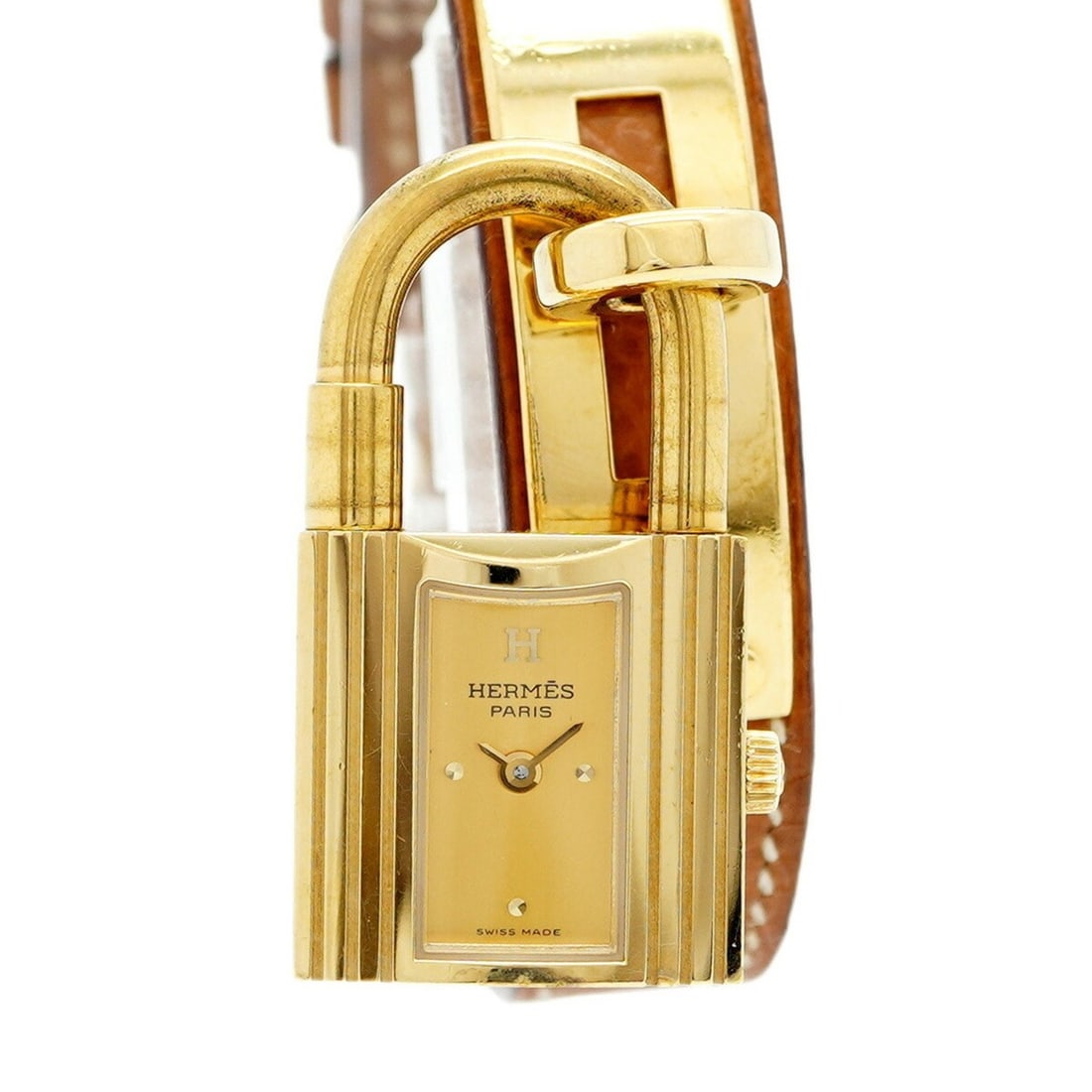 Hermès Kelly Watch, Gold Dial, Women's: --- Catalog ---Category: SizeWrist Size: 15.5cm / 6.1''Case Diameter: 20.1mm / 0.79''Category: DesignType: WristwatchGender: WomenColor (Dial): GoldMaterial (Band): LeatherCategory: GeneralBrand: Herm