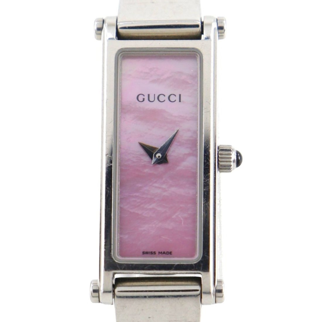 Gucci 1500L Stainless Steel Quartz Analog Watch with Pink Dial for Women: --- Catalog ---Category: SizeWeight: 27.5g / 0.97oz.Band Width: 9mm / 0.35''Wrist Size: 16cm / 6.29''Case Diameter: 12mm / 0.47''Case Thickness: 5mm / 0.2''Category: DesignType: WristwatchGender: Wome