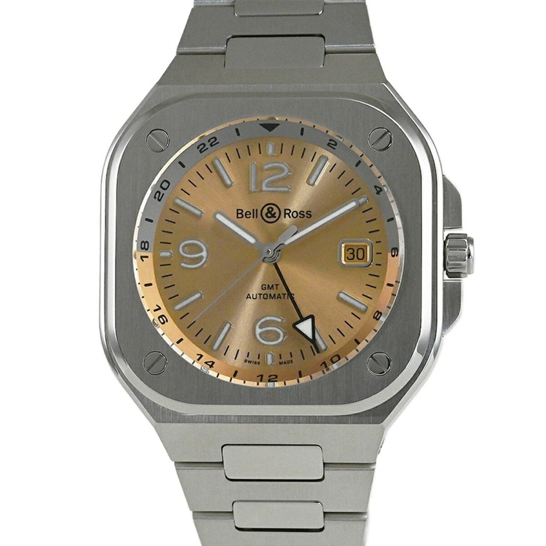Bell & Ross BR 05 GMT Amber Watch, Japan Limited Edition (99 pieces), BR05G-CH-ST SST: --- Catalog ---Category: SizeWrist Size: 20.5cm / 8.07''Case Diameter: 41mm / 1.61''Case Thickness: 11.5mm / 0.45''Category: DesignType: WristwatchGender: MenMaterial (Band): Stainless steelMaterial (