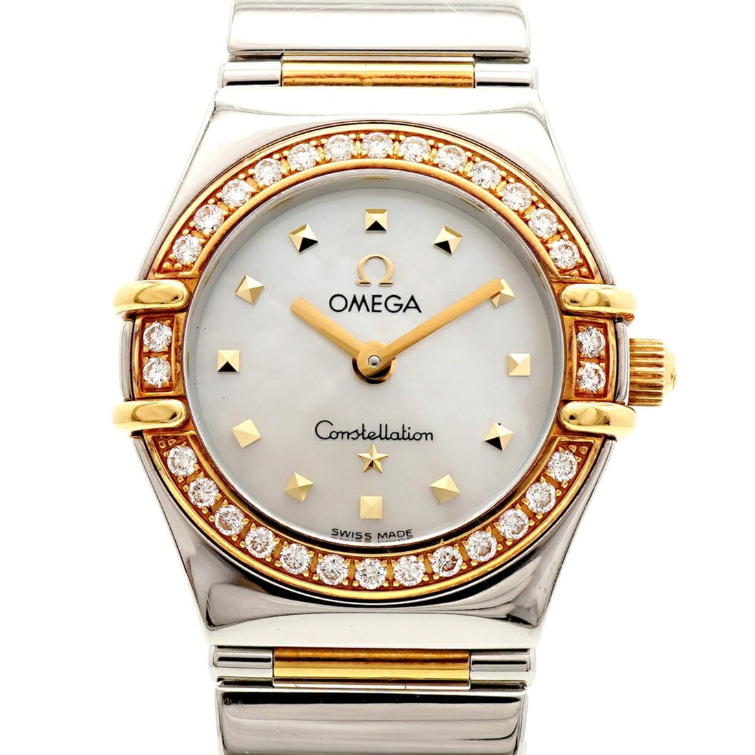 Omega Constellation My Choice Diamond 1365.71 White Dial Women's Watch: --- Catalog ---Category: SizeWrist Size: 15cm / 5.9''Case Diameter: 22.3mm / 0.88''Category: DesignType: WristwatchGender: WomenColor (Dial): WhiteMaterial (Band): Stainless steel, Yellow goldCategory