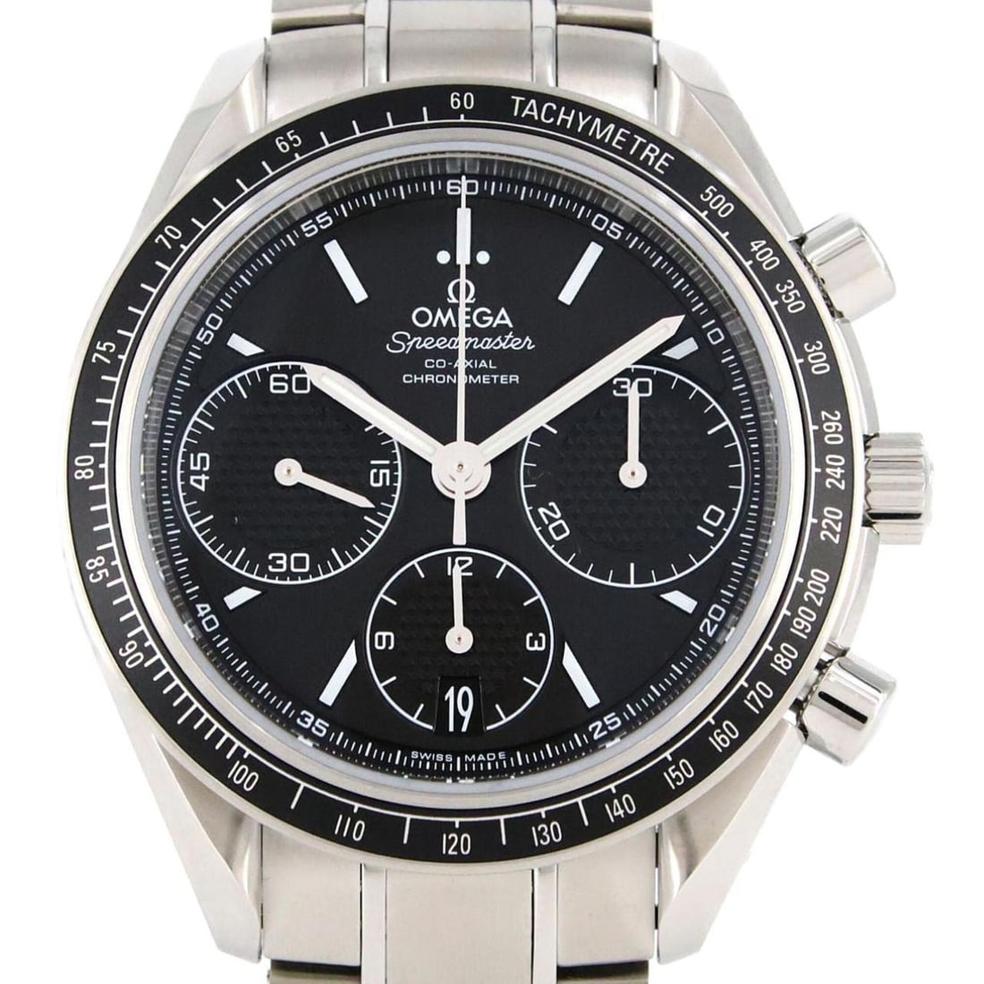 Omega Speedmaster Racing 326.30.40.50.01.001 Stainless Steel Automatic Watch: --- Catalog ---Category: SizeWrist Size: 19.5cm / 7.67''Case Diameter: 40mm / 1.57''Category: DesignType: WristwatchGender: MenColor (Dial): BlackMaterial (Band): Stainless steelMaterial (Case):