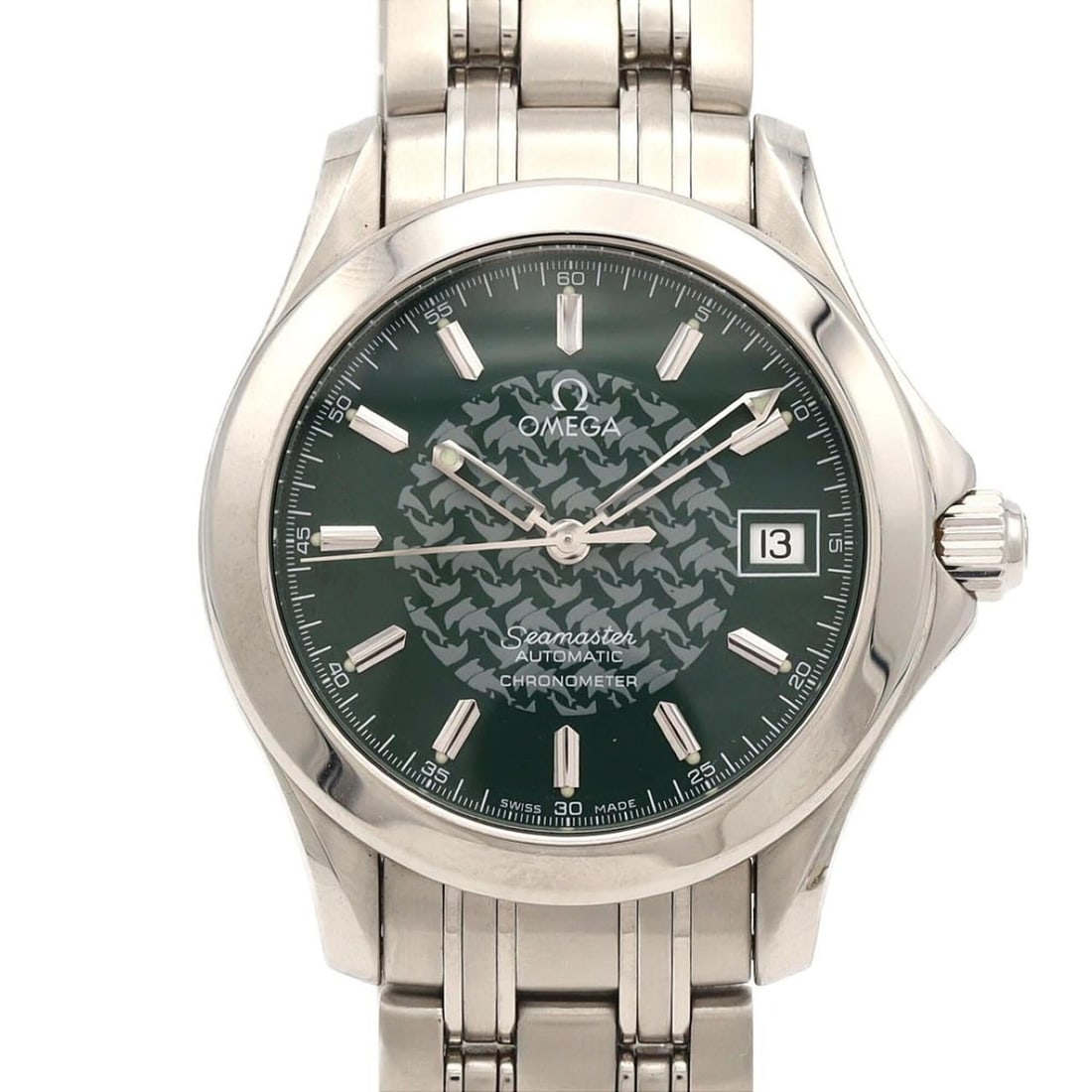Omega Seamaster 120 Mayol '98 LIMITED 2506.70 SS Automatic Watch: --- Catalog ---Category: SizeWrist Size: 18.5cm / 7.28''Case Diameter: 36mm / 1.42''Category: DesignType: WristwatchGender: MenColor (Dial): GreenMaterial (Band): Stainless steelMaterial (Case): Stain