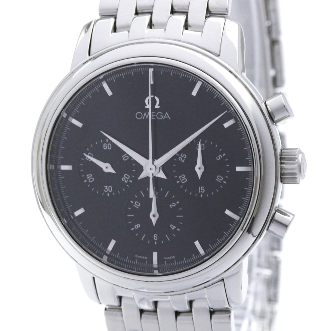 OMEGA De Ville Prestige Chronograph Hand-Winding Mens Watch 4540.51 Polished: --- Catalog ---Category: SizeCase Diameter: 36mm / 1.42''Category: DesignType: WristwatchStyle: Dress/FormalGender: MenColor (Dial): BlackMaterial (Band): Stainless steelMaterial (Case): Stainless ste