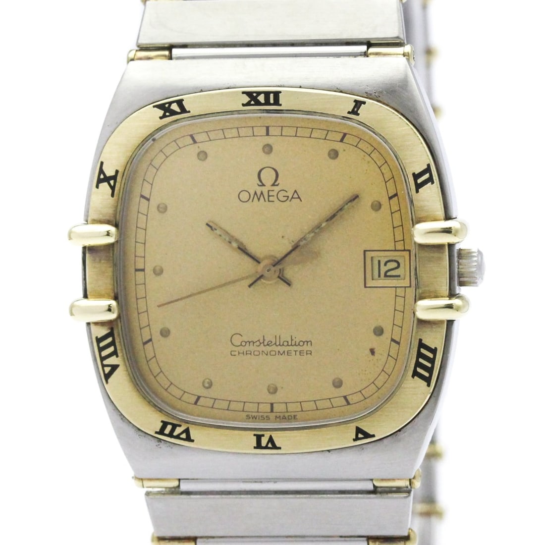 OMEGA Constellation 18K Gold Steel Quartz Mens Watch Polished: --- Catalog ---Category: SizeCase Diameter: 31mm / 1.22''Category: DesignType: WristwatchStyle: Dress/FormalGender: MenColor (Dial): GoldMaterial (Band): Stainless steel, Yellow gold (18K)Material (Ca