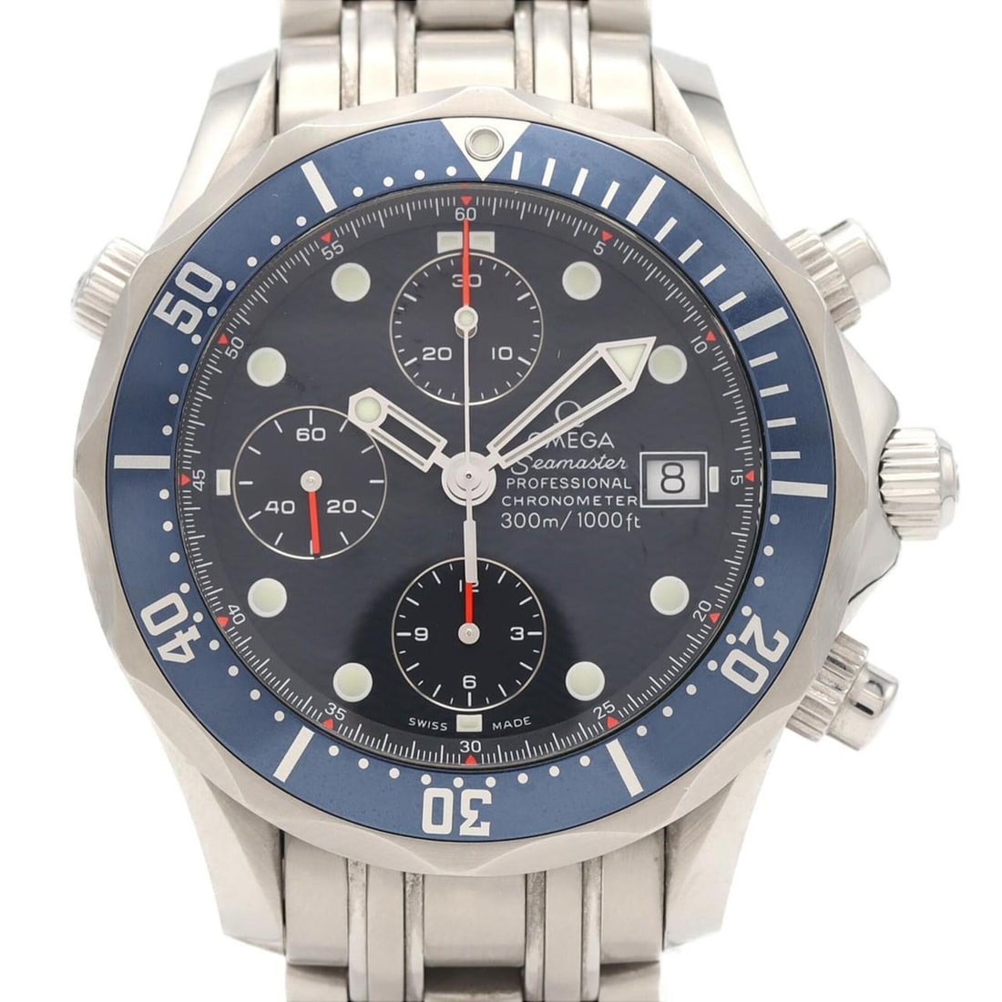 Omega Seamaster Pro Chronograph 2599.80 Stainless Steel Automatic Watch: --- Catalog ---Category: SizeWrist Size: 18.5cm / 7.28''Case Diameter: 41.5mm / 1.63''Category: DesignType: WristwatchGender: MenColor (Dial): BlueMaterial (Band): Stainless steelMaterial (Case): Stai