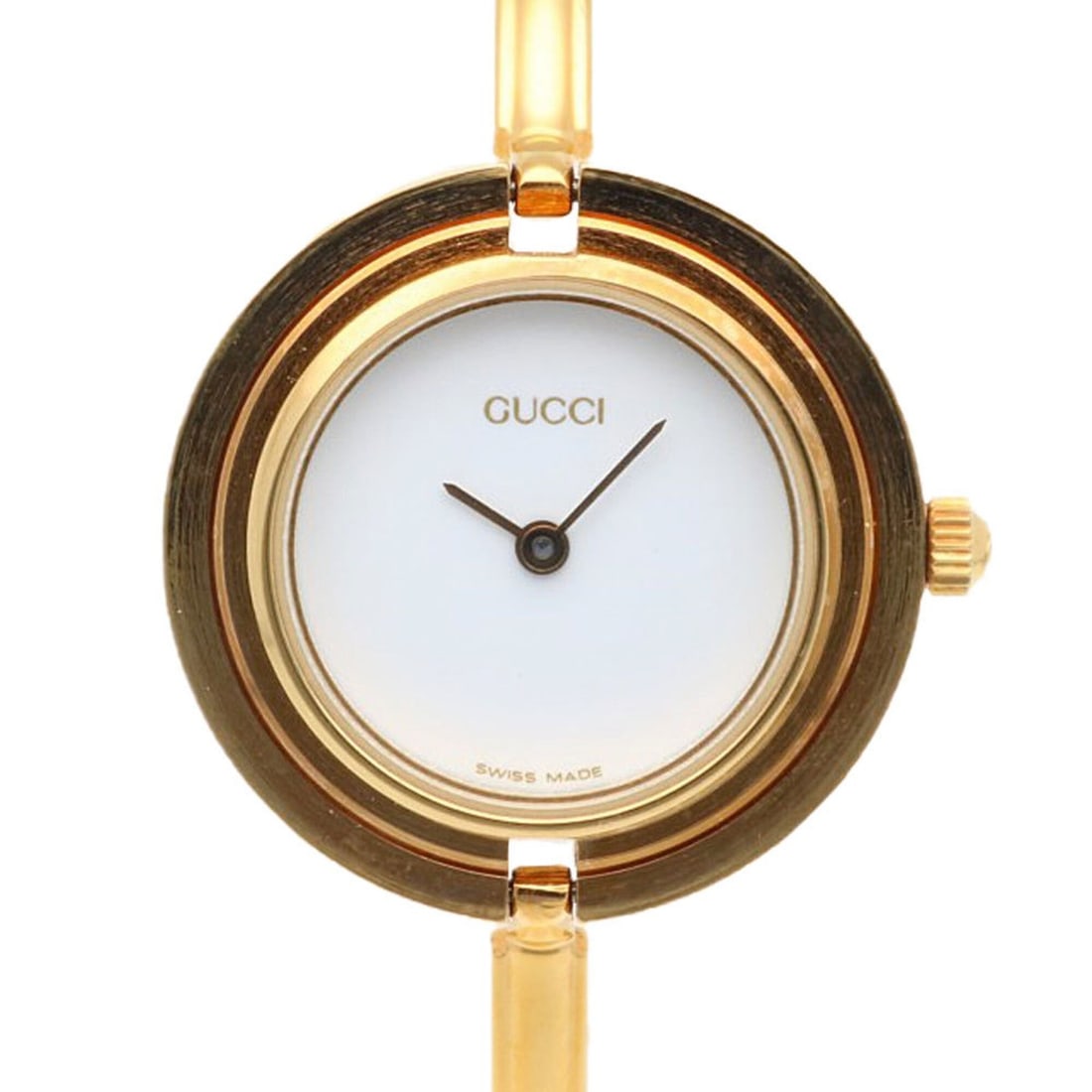 Gucci watch, GP 11 12.2 quartz women's GUCCI changeable bezel, 12 colors.: --- Catalog ---Category: SizeWrist Size: 16cm / 6.29''Case Diameter: 25.5mm / 1''Category: DesignType: WristwatchGender: WomenColor (Dial): WhiteMaterial (Band): Gold platedMaterial (Case): Gold plate