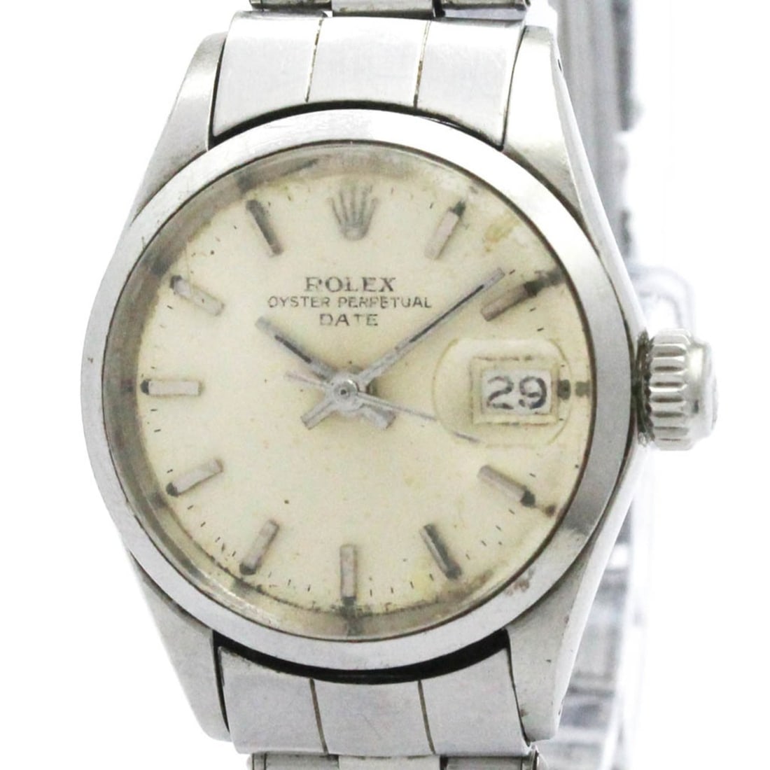 ROLEX Oyster Perpetual Date 6516 Steel Automatic Ladies Watch Vintage: --- Catalog ---Category: SizeCase Diameter: 25mm / 0.98''Category: DesignType: WristwatchStyle: Dress/FormalGender: WomenColor (Dial): SilverMaterial (Band): Stainless steelMaterial (Case): Stainless 