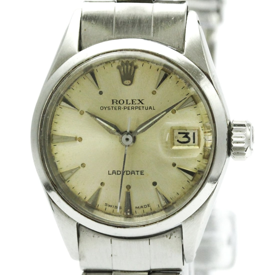 ROLEX Oyster Perpetual Date 6516 Steel Automatic Ladies Watch Vintage: --- Catalog ---Category: SizeCase Diameter: 25mm / 0.98''Category: DesignType: WristwatchStyle: Dress/FormalGender: WomenColor (Dial): SilverMaterial (Band): Stainless steelMaterial (Case): Stainless 