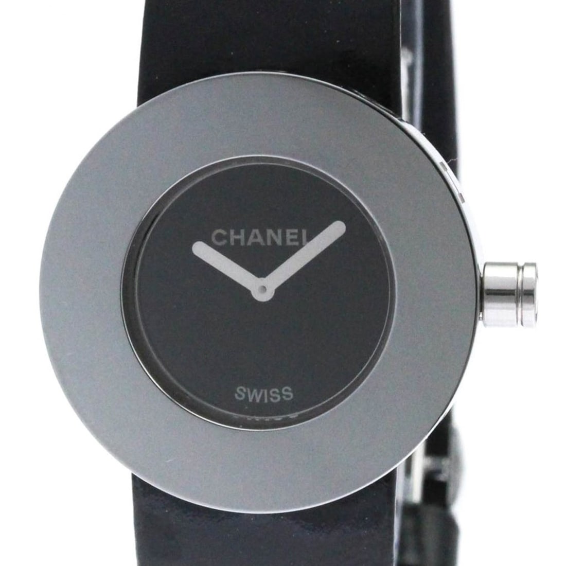 CHANEL La Ronde Steel Leather Quartz Ladies Watch H0579 Polished: --- Catalog ---Category: SizeCase Diameter: 29mm / 1.14''Category: DesignType: WristwatchStyle: Dress/FormalGender: WomenColor (Dial): BlackMaterial (Band): LeatherMaterial (Case): Stainless steelCate