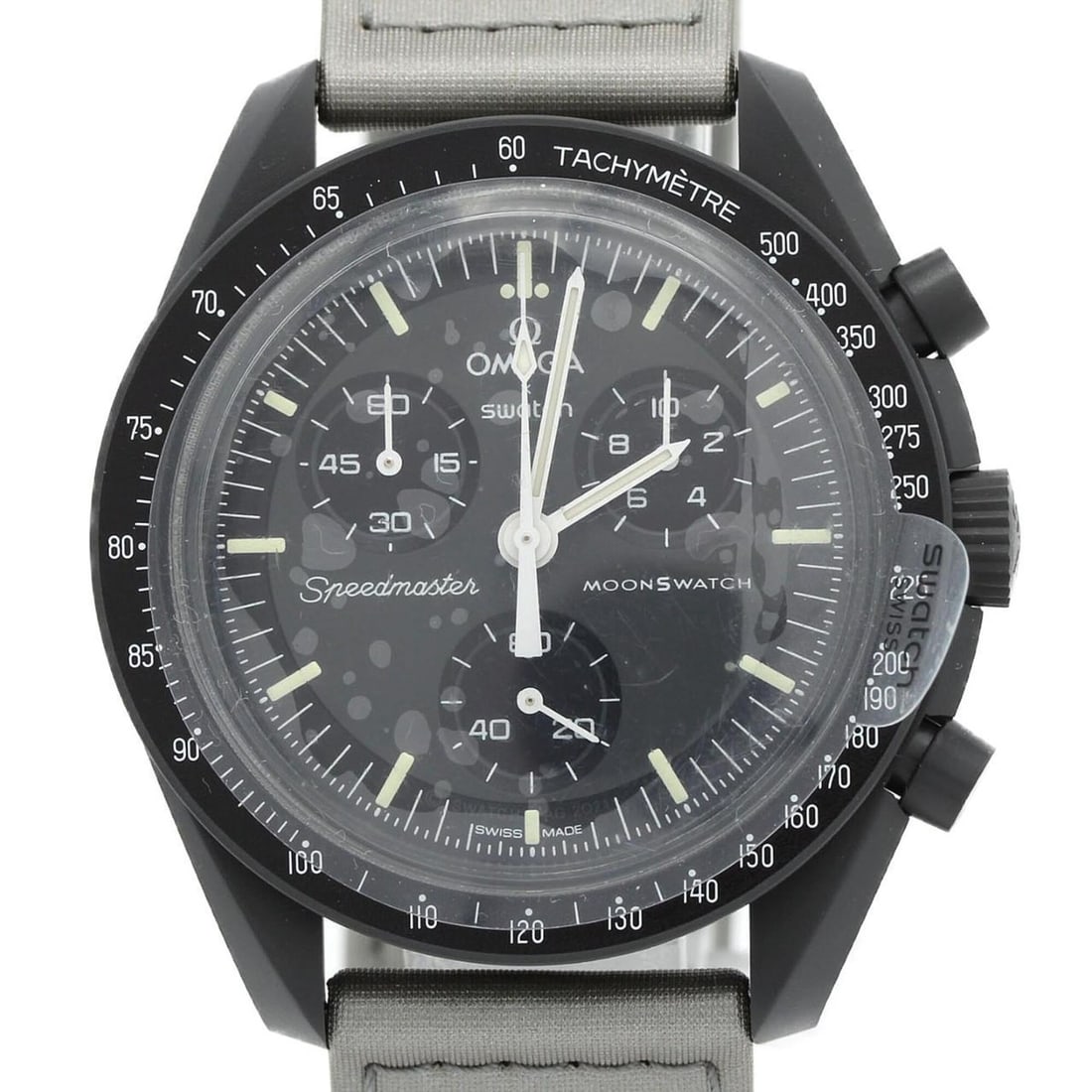 Swatch x Omega Mission to Mercury SO33A100 Bioceramic Quartz Watch: --- Catalog ---Category: SizeCase Diameter: 42mm / 1.65''Category: DesignType: WristwatchGender: MenColor (Dial): Black, GrayMaterial (Case): CeramicCategory: GeneralMPN: SO33A100Brand: SwatchCategory