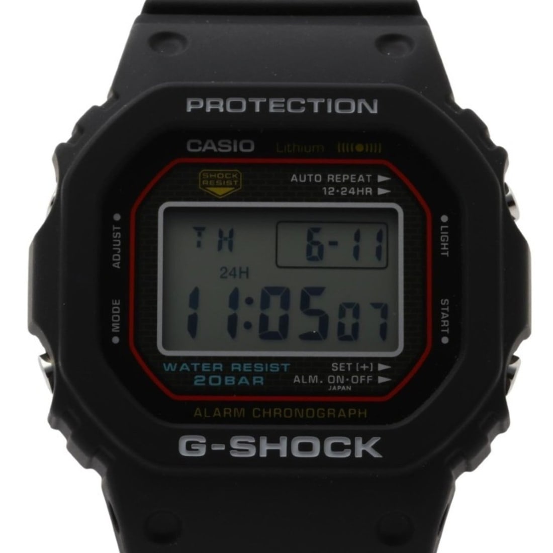 CASIO G-SHOCK DIGITAL 5000 SERIES Original Reissue Model DW-5000R-1AJF Black Stainless Steel/Resin: --- Catalog ---Category: SizeWrist Size: 14.5cm - 20.5cm / 5.7'' - 8.07''Case Diameter: 42.3mm / 1.67''Category: DesignType: WristwatchGender: MenMaterial (Case): Stainless steelCategory: GeneralMPN: 