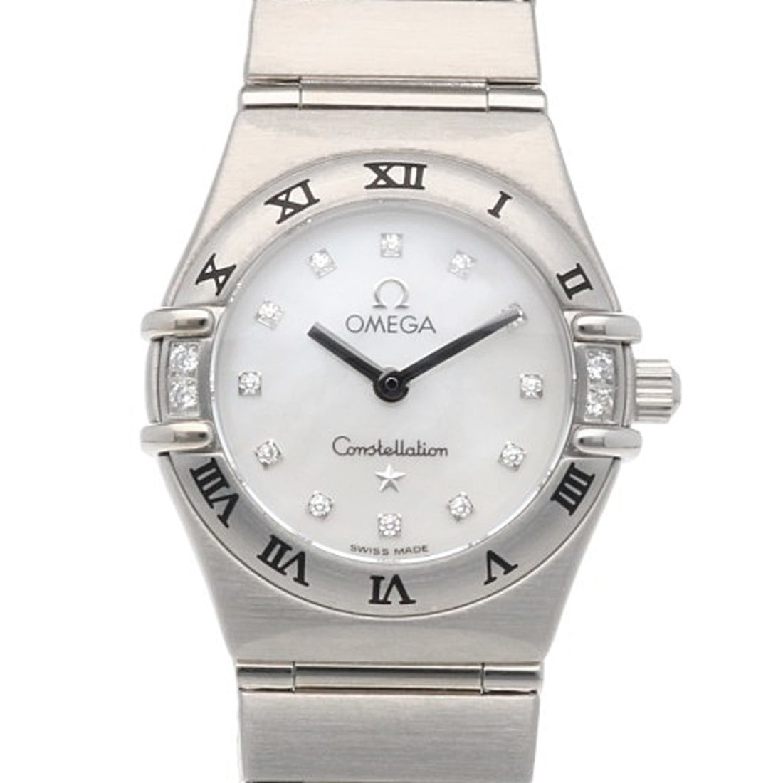Omega Constellation Watch, Stainless Steel 15677600 Quartz, Polished, Ladies', OMEGA, Shell, 12P: --- Catalog ---Category: SizeWrist Size: 17cm / 6.69''Case Diameter: 23mm / 0.91''Category: DesignType: WristwatchGender: WomenMaterial (Band): Stainless steelMaterial (Case): Stainless steelCategory: