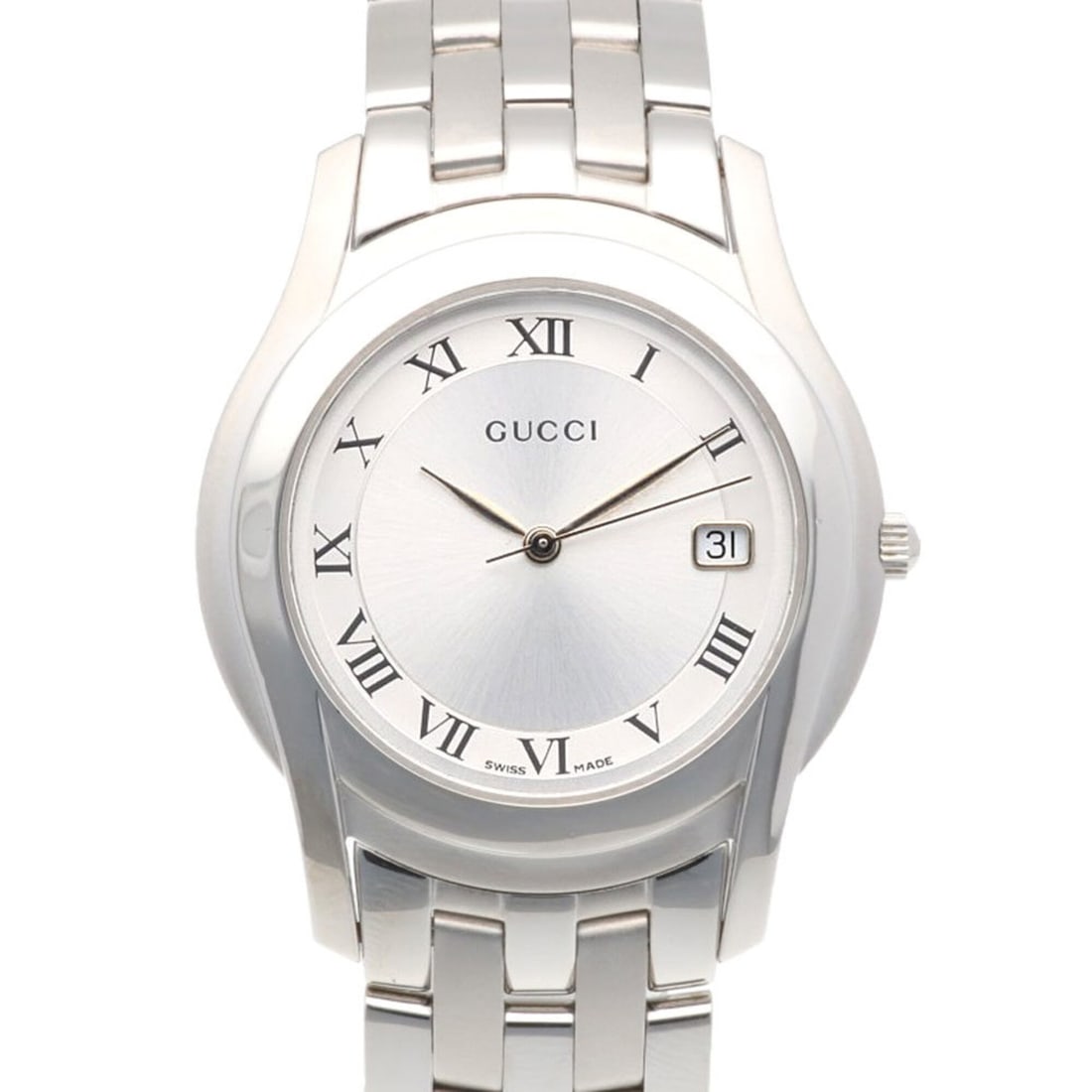 Gucci watch, stainless steel 5500M quartz men's and women's.: --- Catalog ---Category: SizeWrist Size: 17cm / 6.69''Case Diameter: 34.5mm / 1.36''Category: DesignType: WristwatchGender: Men,WomenMaterial (Band): Stainless steelMaterial (Case): Stainless steelCat
