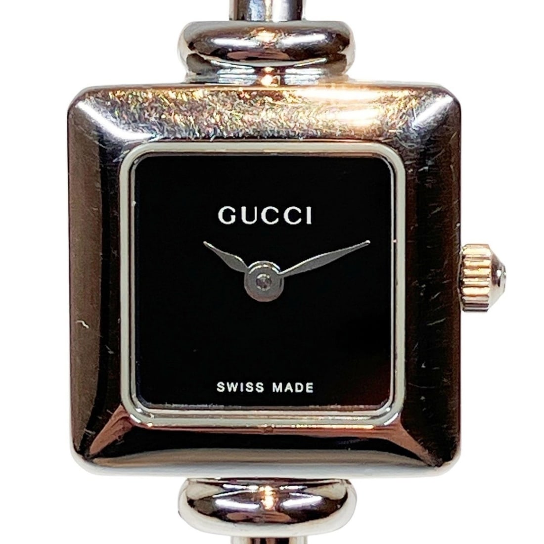 Gucci watch, total weight 23.8g, stainless steel, quartz movement, black dial, 1900L.: --- Catalog ---Category: SizeWrist Size: 15.5cm / 6.1''Case Diameter: 19.3mm / 0.76''Category: DesignType: WristwatchGender: Men,WomenColor (Dial): BlackMaterial (Band): Stainless steelMaterial (Case)