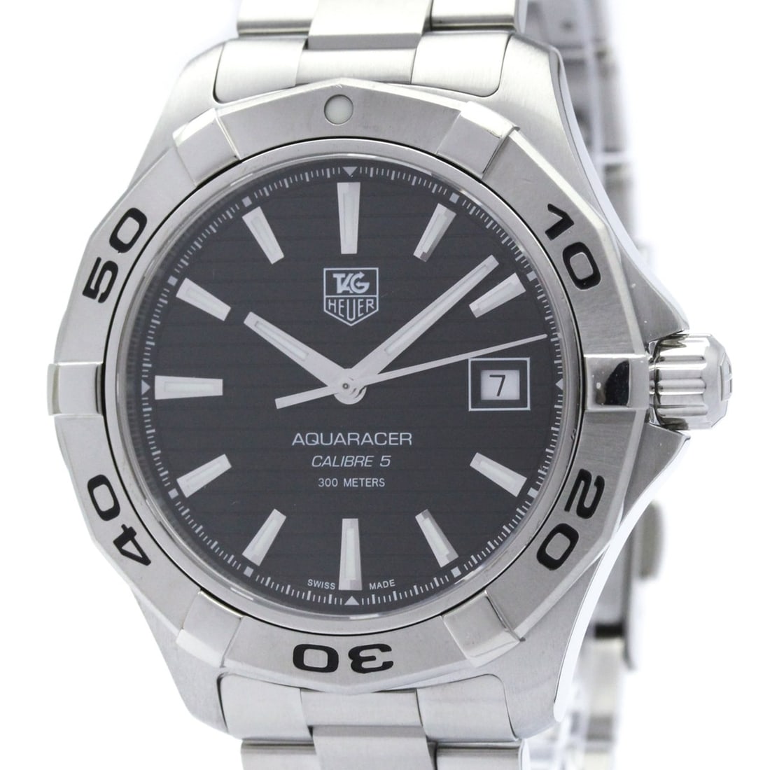 TAG HEUER Aquaracer Caliber 5 Steel Automatic Watch WAP2010 Polished: --- Catalog ---Category: SizeCase Diameter: 41mm / 1.61''Category: DesignType: WristwatchStyle: SportGender: MenColor (Dial): BlackMaterial (Band): Stainless steelMaterial (Case): Stainless steelCateg