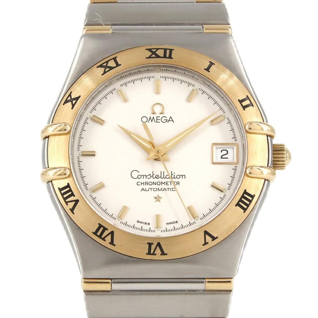 Omega Constellation Two-Tone 1302.30 SSxYG Automatic Watch: --- Catalog ---Category: SizeWrist Size: 16.5cm / 6.49''Case Diameter: 35.5mm / 1.4''Category: DesignType: WristwatchGender: MenColor (Dial): SilverMaterial (Band): Stainless steel, Yellow goldMateria