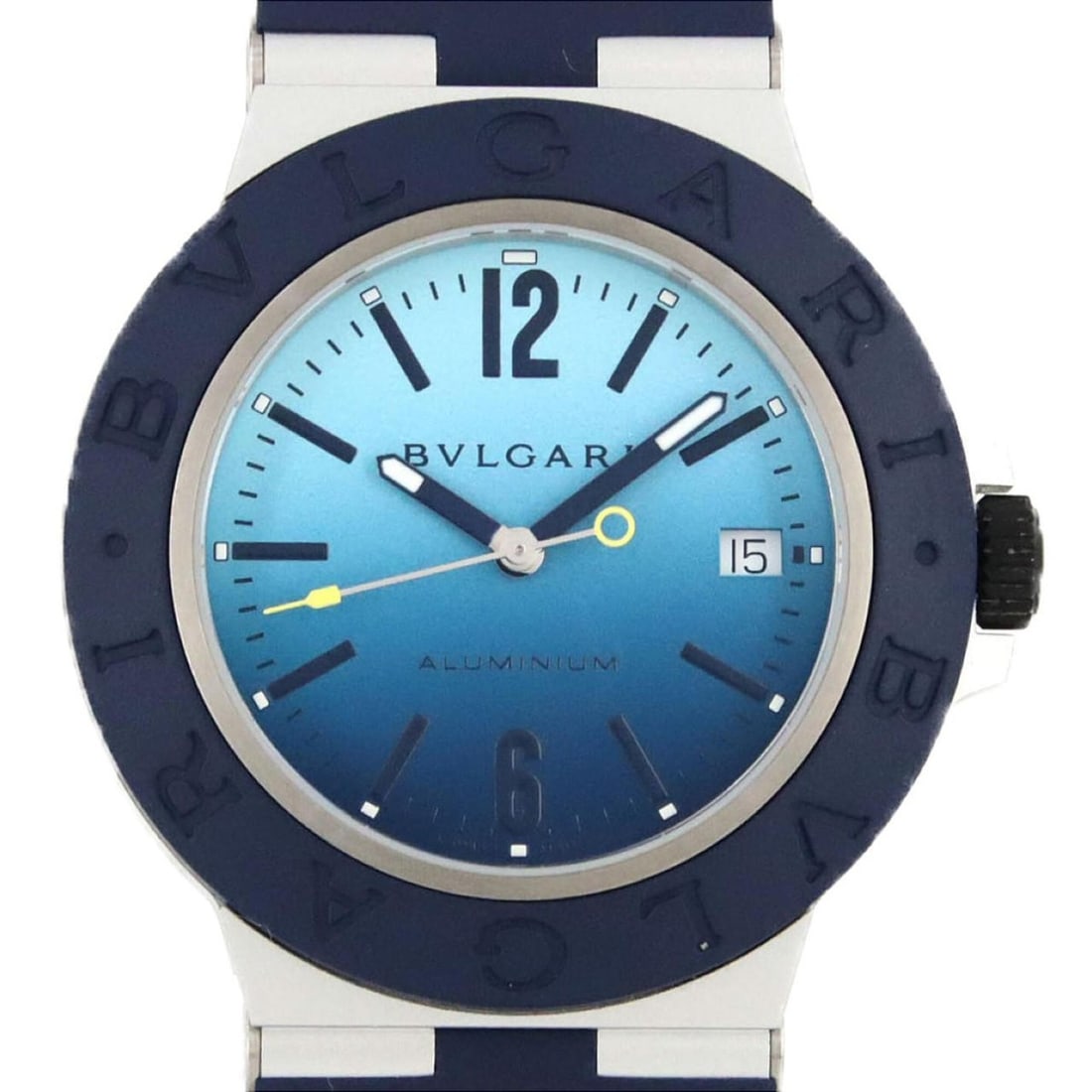 Bulgari Aluminium Capri LIMITED BB40ATHMS 103815 Aluminum Automatic Watch: --- Catalog ---Category: SizeCase Diameter: 40mm / 1.57''Category: DesignType: WristwatchGender: MenColor (Dial): BlueMaterial (Band): RubberMaterial (Case): AluminumCategory: GeneralMPN: BB40ATHMS/10