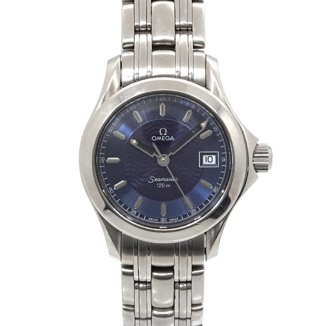 Omega Seamaster 120 2581 81 Ladies' Watch, Date, Blue, Quartz Watch: --- Catalog ---Category: SizeWrist Size: 15cm / 5.9''Case Diameter: 26mm / 1.02''Category: DesignType: WristwatchGender: WomenColor (Dial): BlueMaterial (Band): Stainless steelMaterial (Case): Stainle