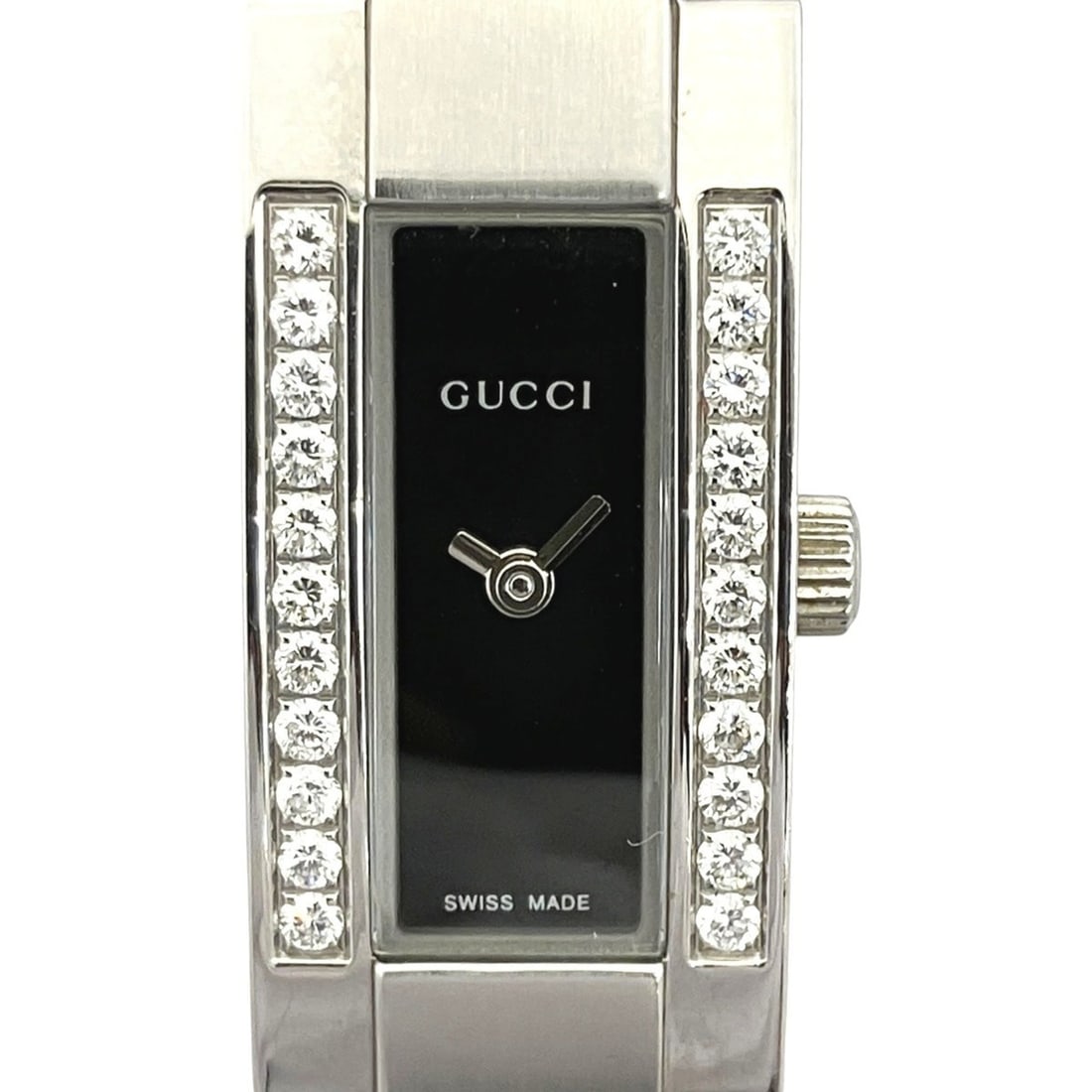 Gucci watch, total weight 74.6g, stainless steel, quartz movement, black dial, 4600L.: --- Catalog ---Category: SizeWrist Size: 17cm / 6.69''Case Diameter: 13mm / 0.51''Category: DesignType: WristwatchGender: Men,WomenColor (Dial): BlackMaterial (Band): Stainless steelMaterial (Case): S