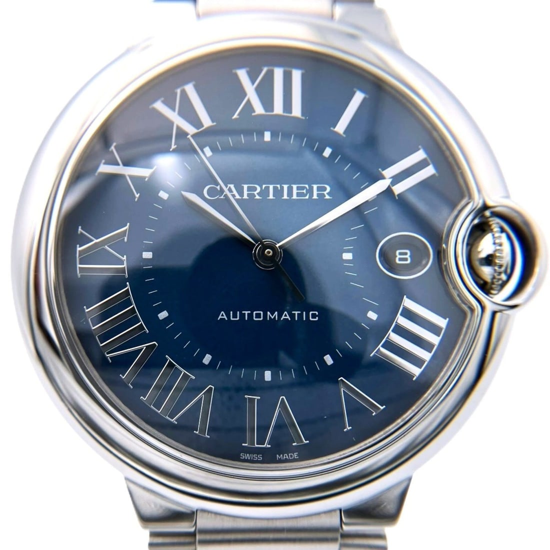 Cartier Ballon Bleu de automatic watch, total weight 119.4g, stainless steel, blue dial, WSBB0061: --- Catalog ---Category: SizeWrist Size: 17cm / 6.69''Case Diameter: 41.8mm / 1.65''Category: DesignType: WristwatchGender: MenColor (Dial): BlueMaterial (Band): Stainless steelMaterial (Case): Stainl