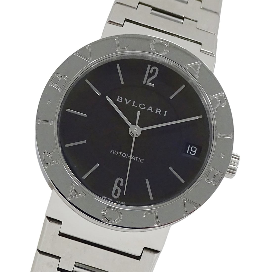 Bulgari BVLGARI Boys' Watch, Brand: Date Automatic AT Stainless Steel SS BB33SS Silver Black: --- Catalog ---Category: SizeWrist Size: 19cm / 7.48''Case Diameter: 33mm / 1.3''Category: DesignType: WristwatchGender: MenColor (Dial): BlackMaterial (Band): Stainless steelMaterial (Case): Stainles